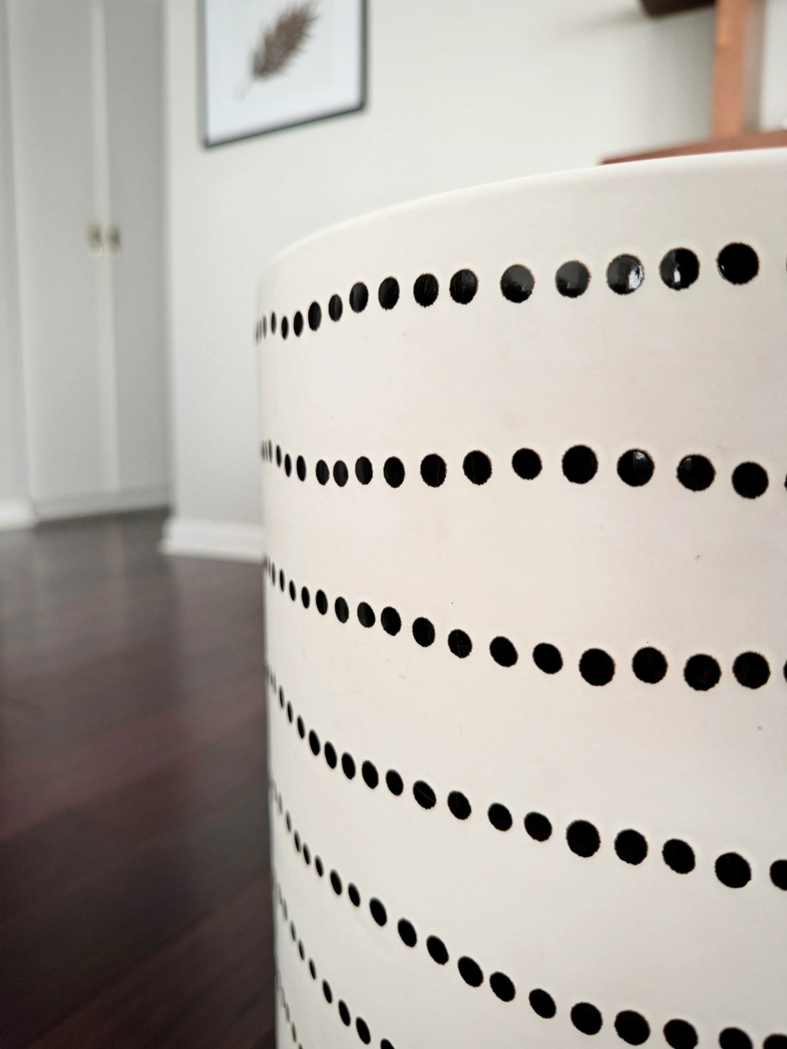 Minimalist Black and White Dot Pattern Made Goods Geoffrey Ceramic Indoor/Outdoor Stool - 5