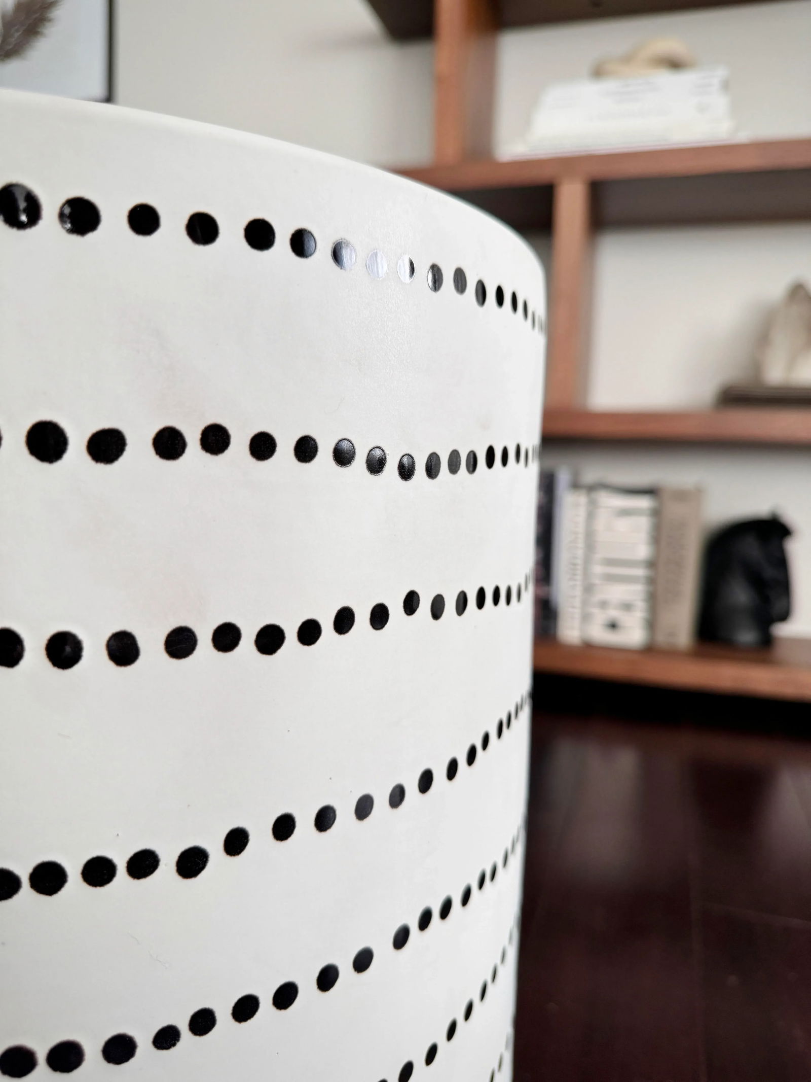 Minimalist Black and White Dot Pattern Made Goods Geoffrey Ceramic Indoor/Outdoor Stool - 6