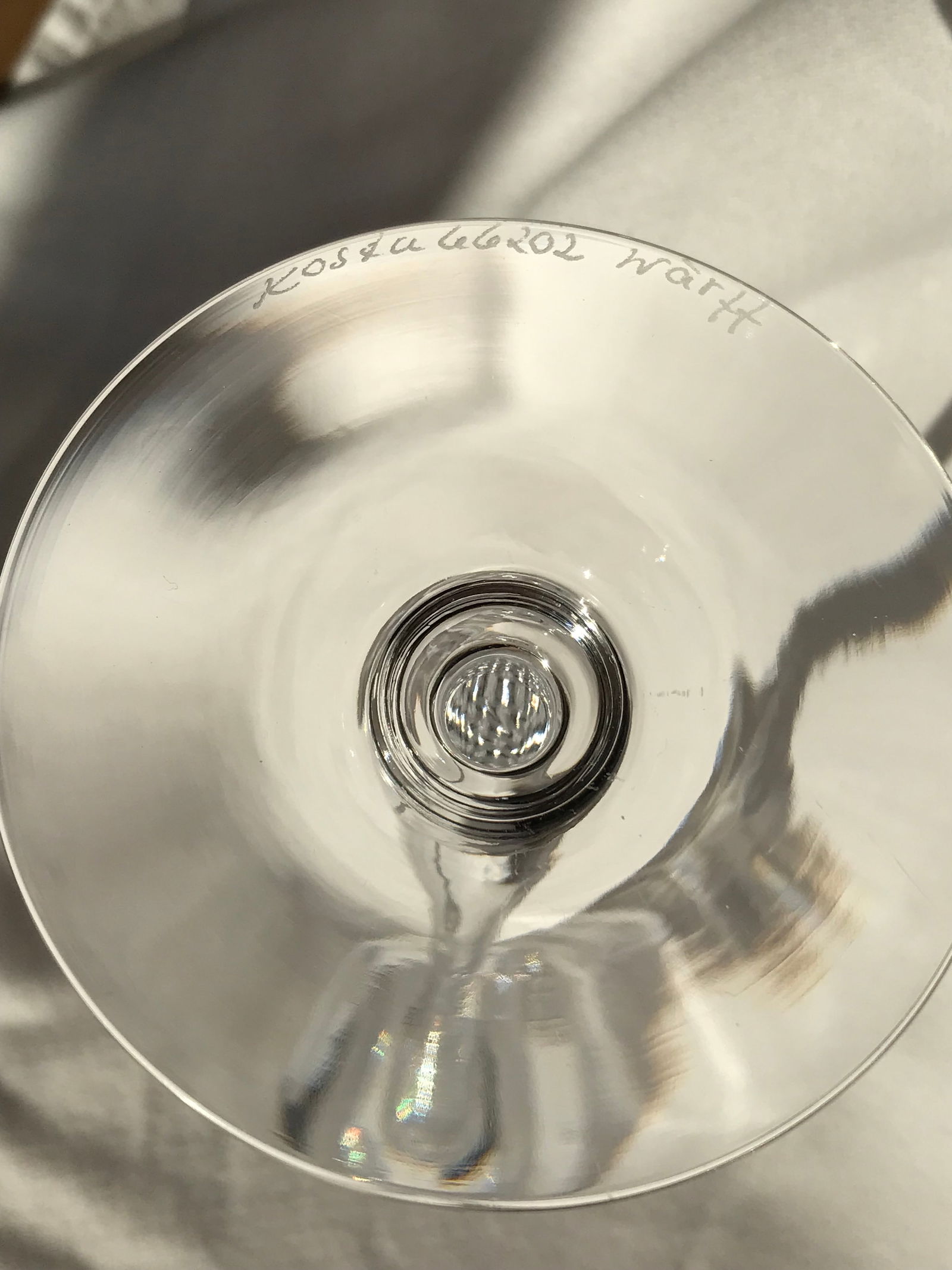 Kosta Boda Clear Crystal Signed Candlestick Prince Pattern 1982 - 2