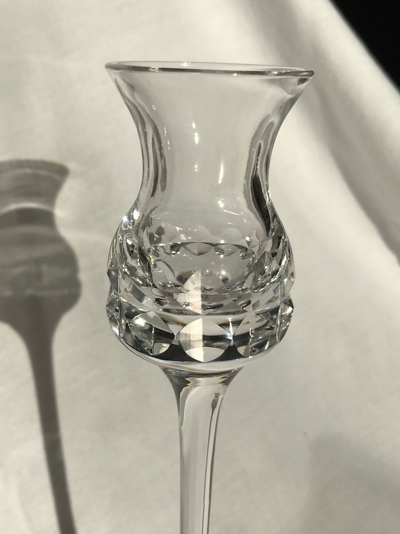 Kosta Boda Clear Crystal Signed Candlestick Prince Pattern 1982 - 4