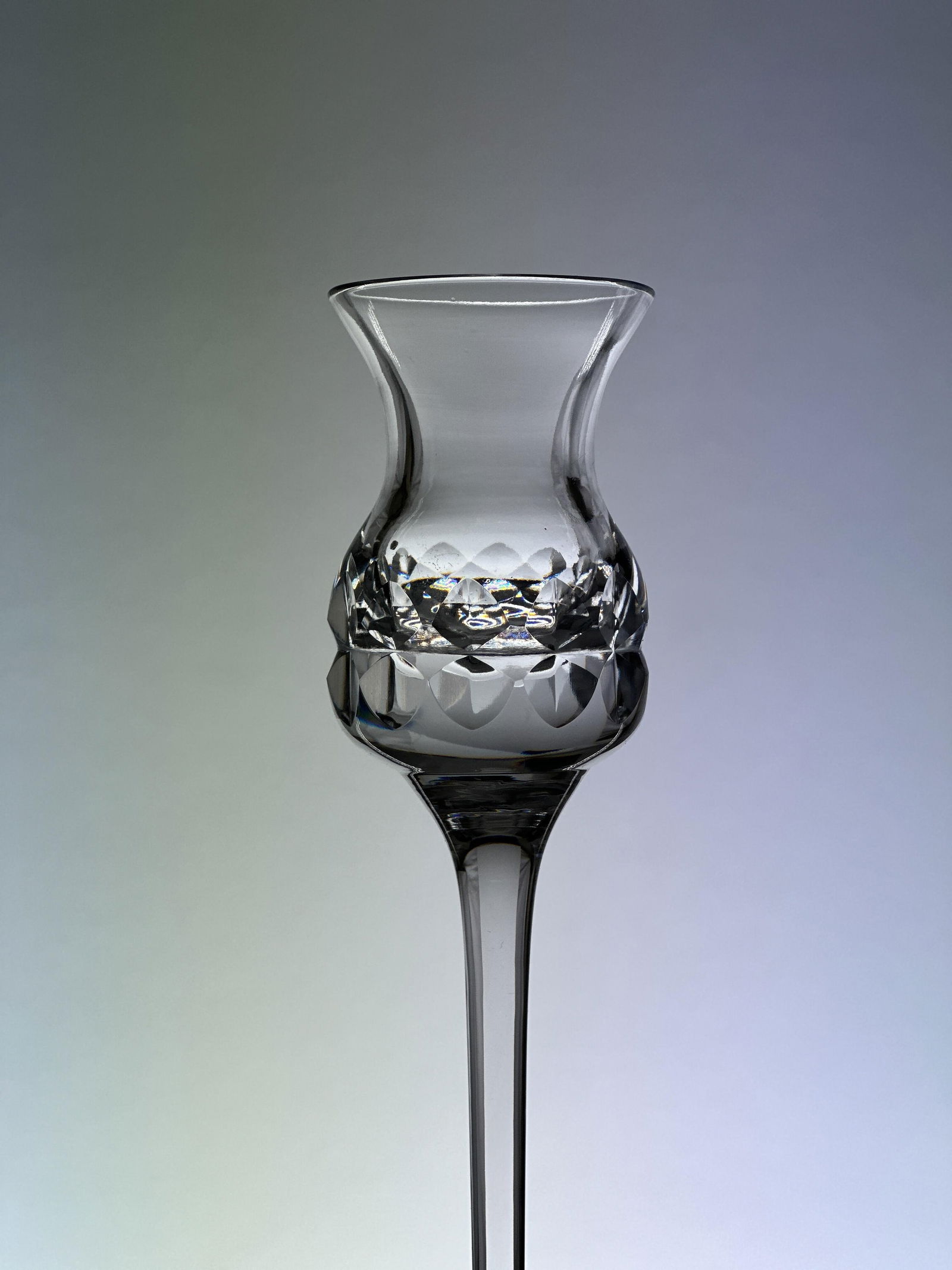 Kosta Boda Clear Crystal Signed Candlestick Prince Pattern 1982 - 5