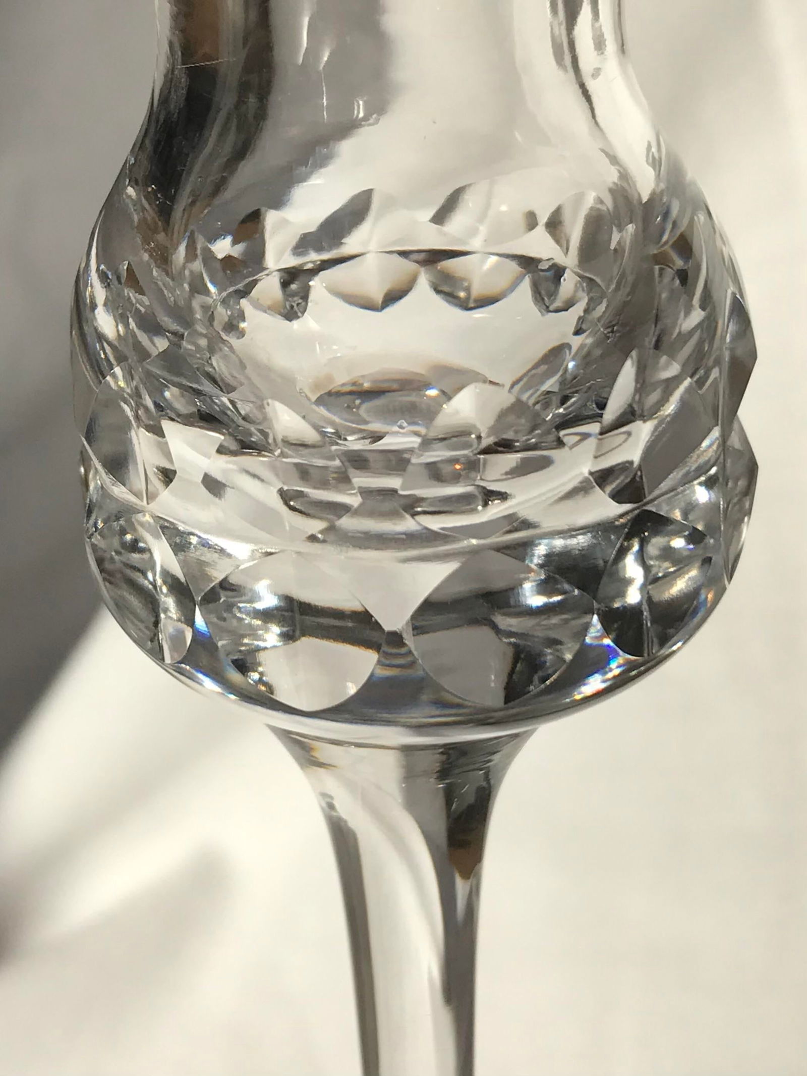 Kosta Boda Clear Crystal Signed Candlestick Prince Pattern 1982 - 8