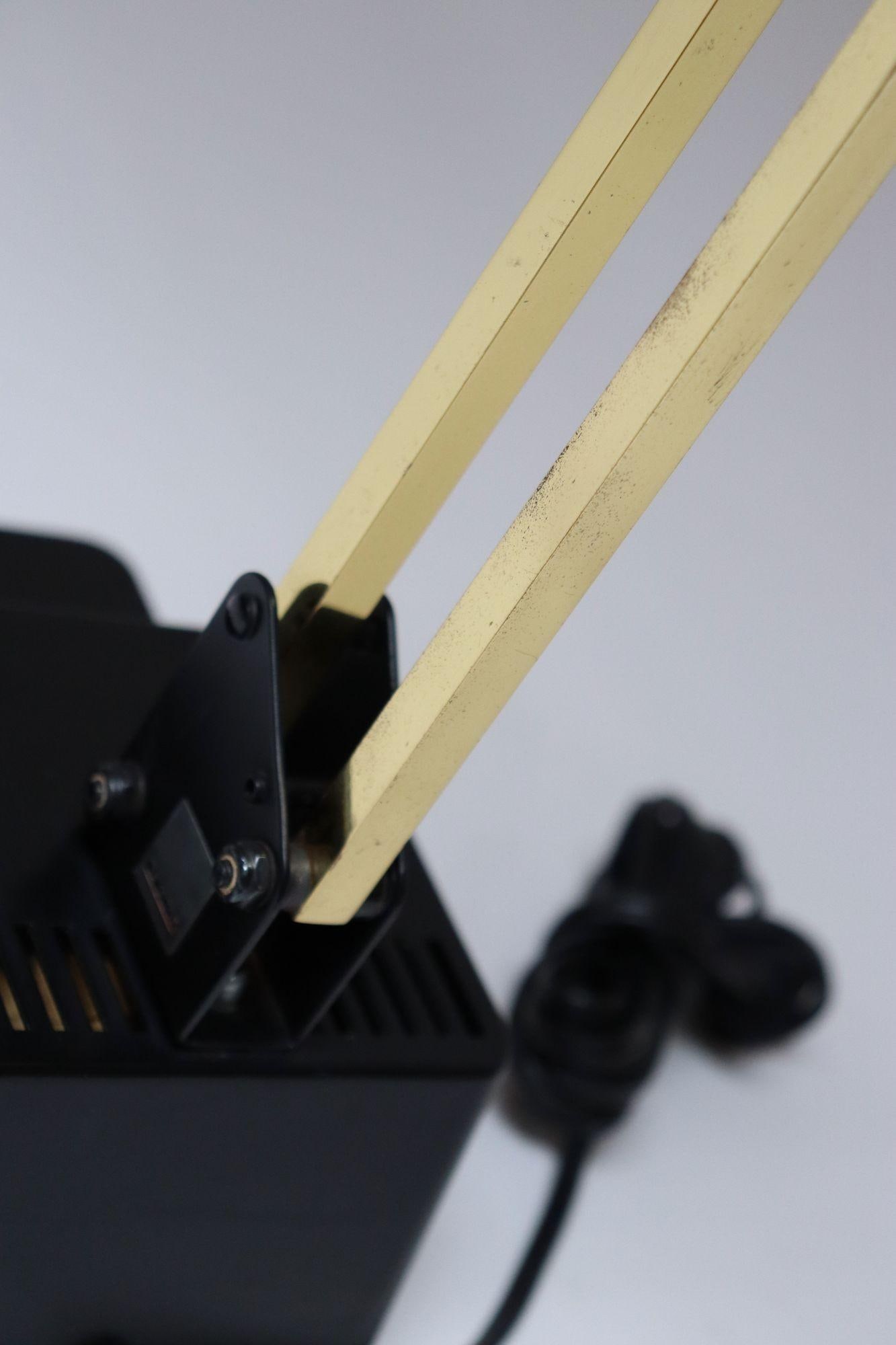 Vintage Black and Tubular Brass Adjustable Articulating Task / Desk Lamp by Electrix - 12