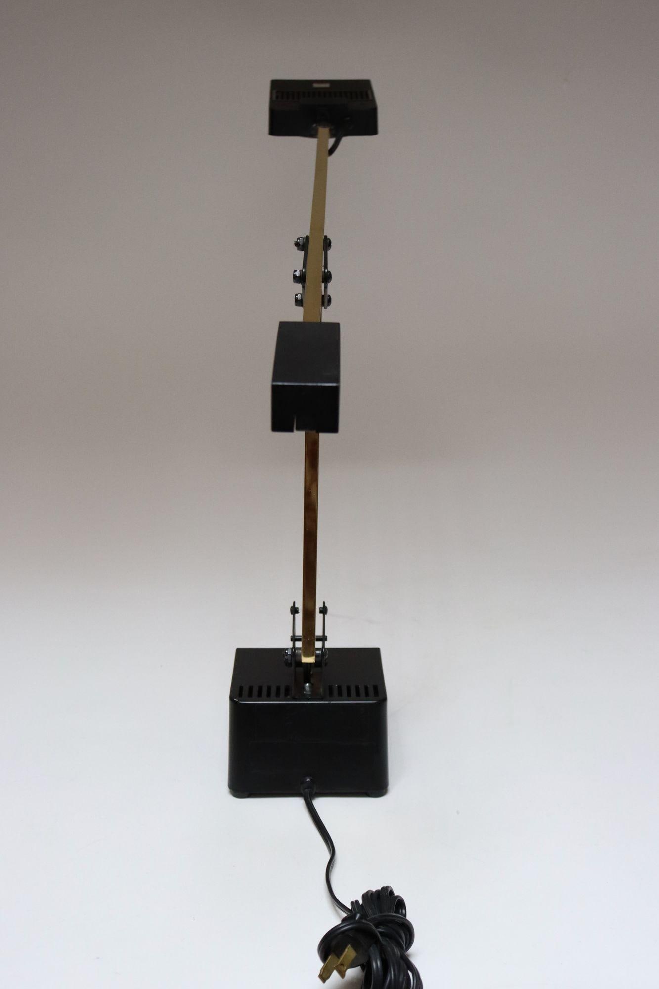 Vintage Black and Tubular Brass Adjustable Articulating Task / Desk Lamp by Electrix - 7