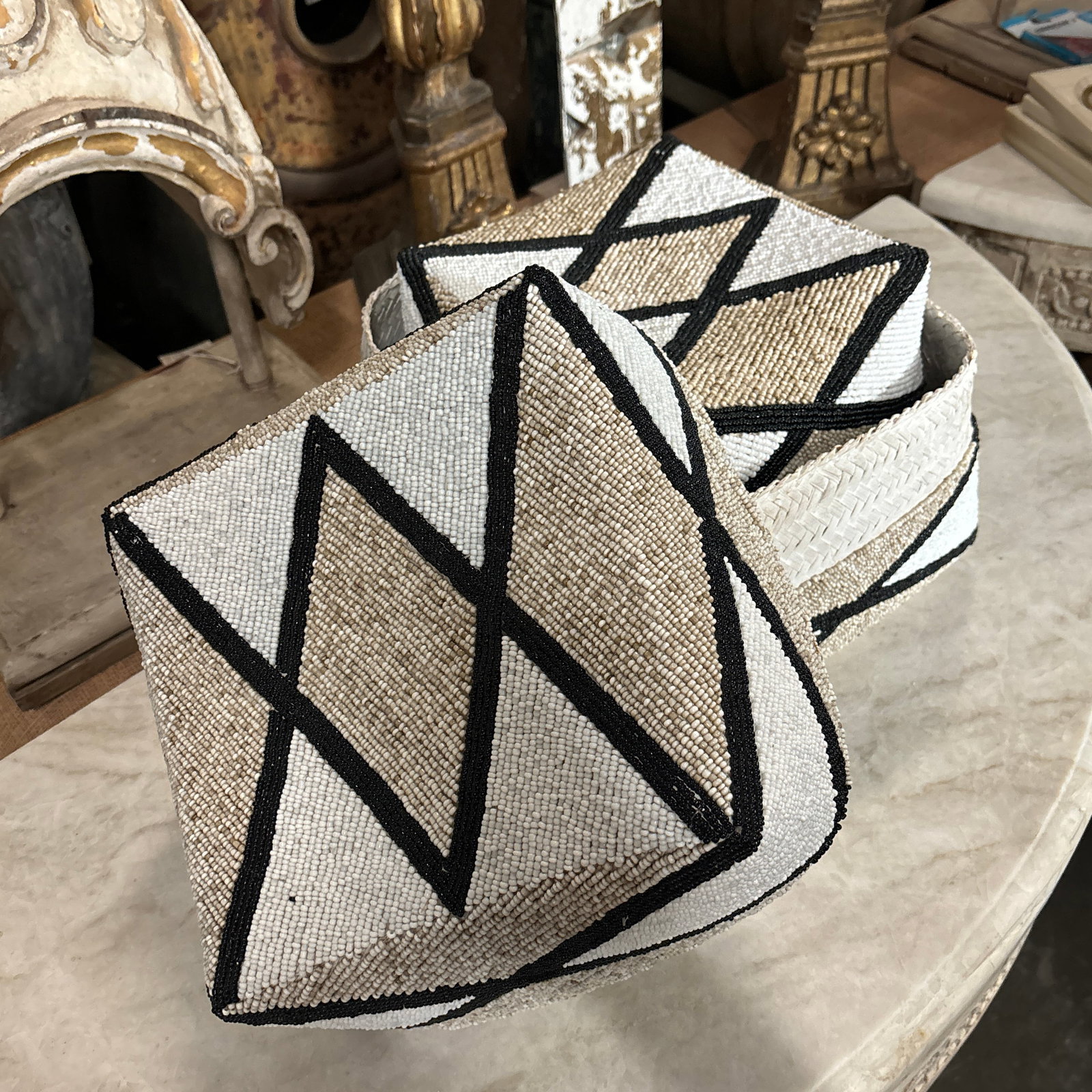 Mid 20th Century Set of 4 Nesting Hand-Beaded Baskets - 11