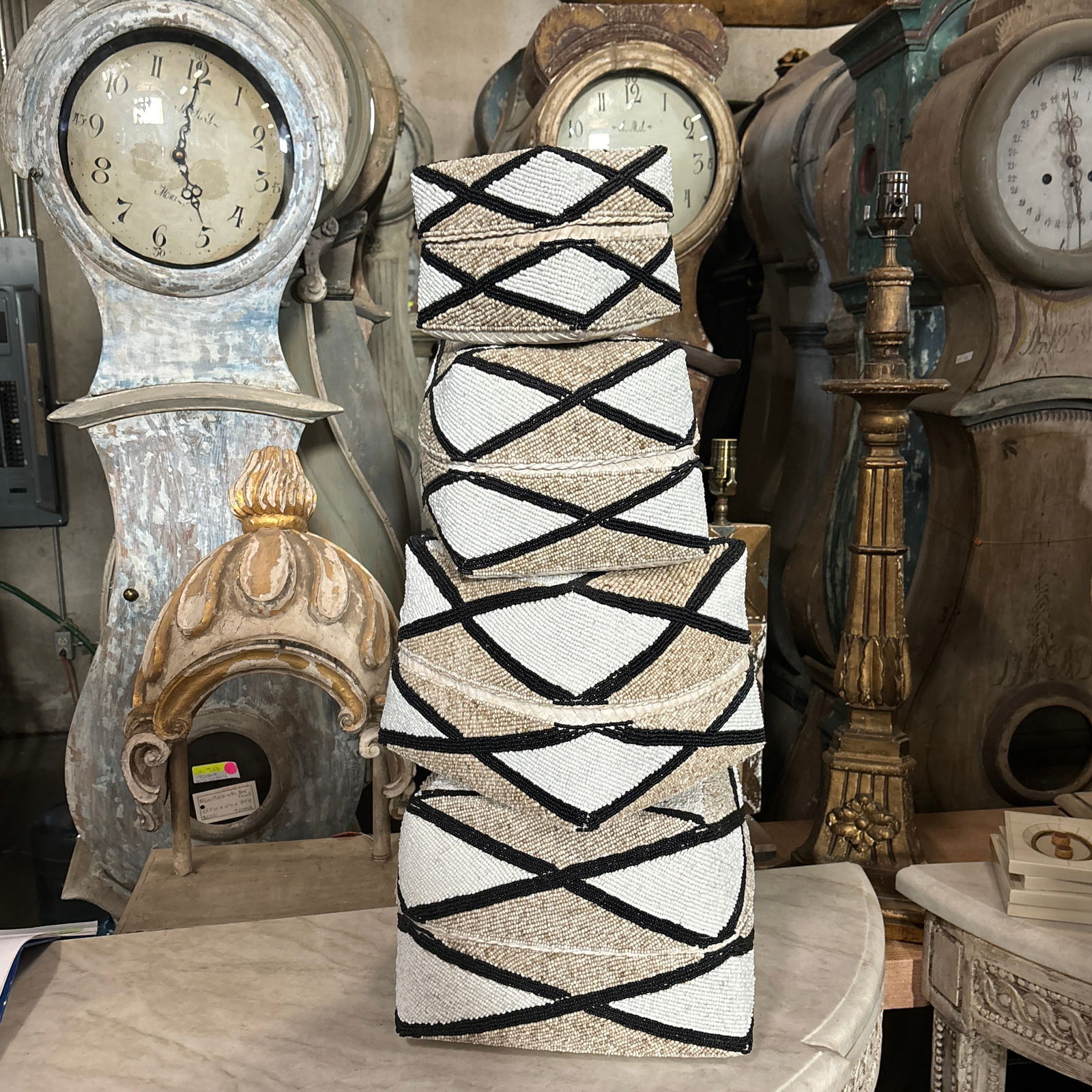 Mid 20th Century Set of 4 Nesting Hand-Beaded Baskets - 3