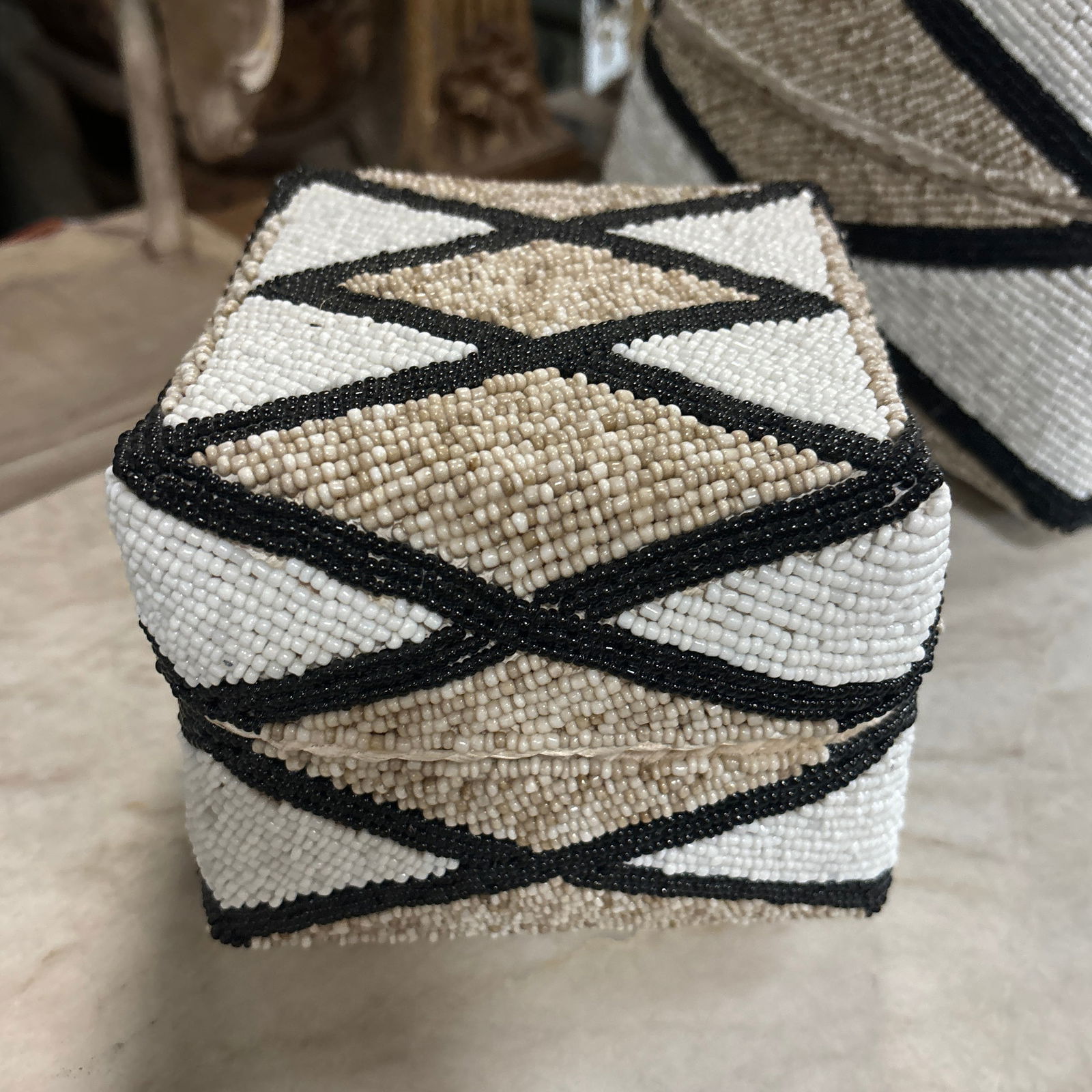 Mid 20th Century Set of 4 Nesting Hand-Beaded Baskets - 5