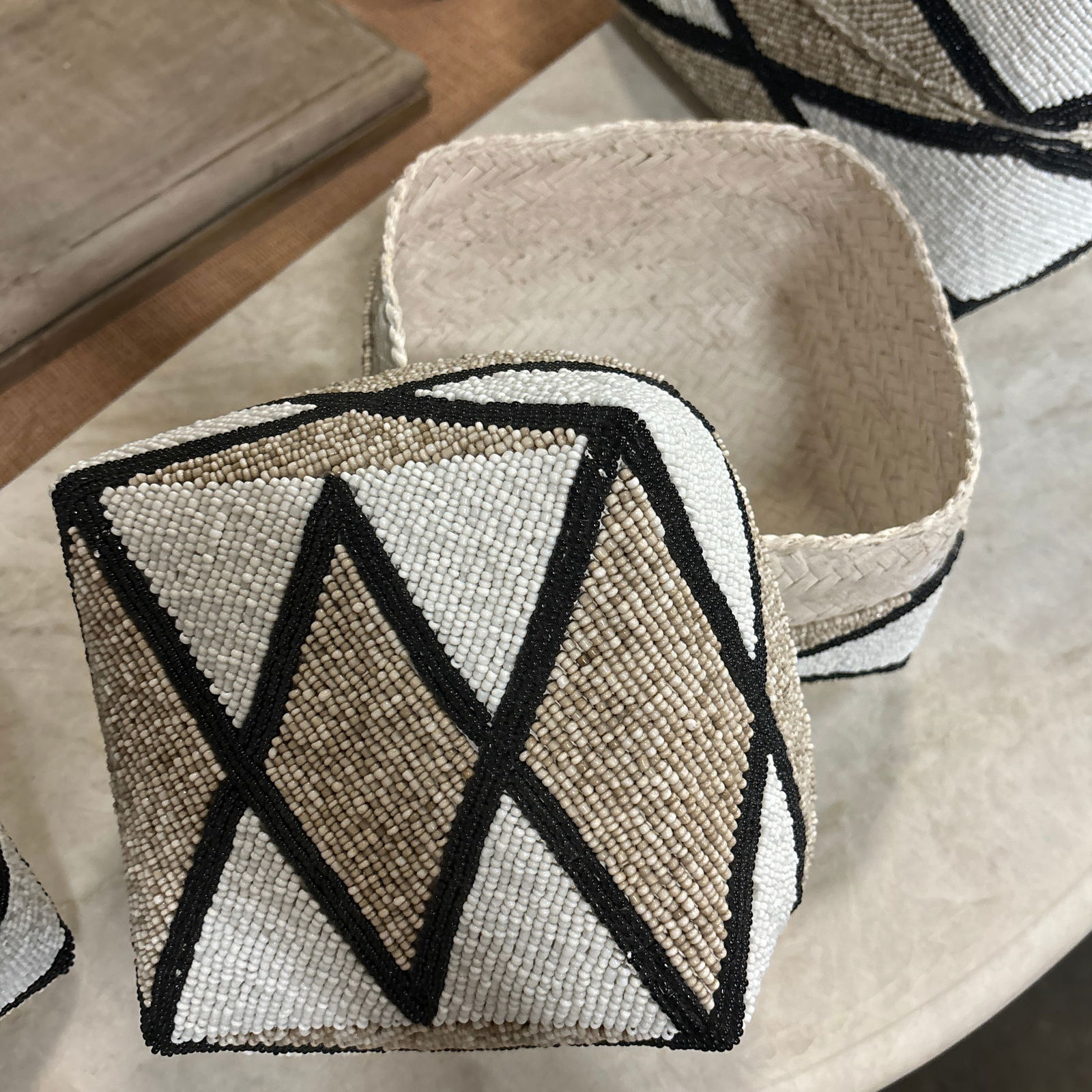 Mid 20th Century Set of 4 Nesting Hand-Beaded Baskets - 7