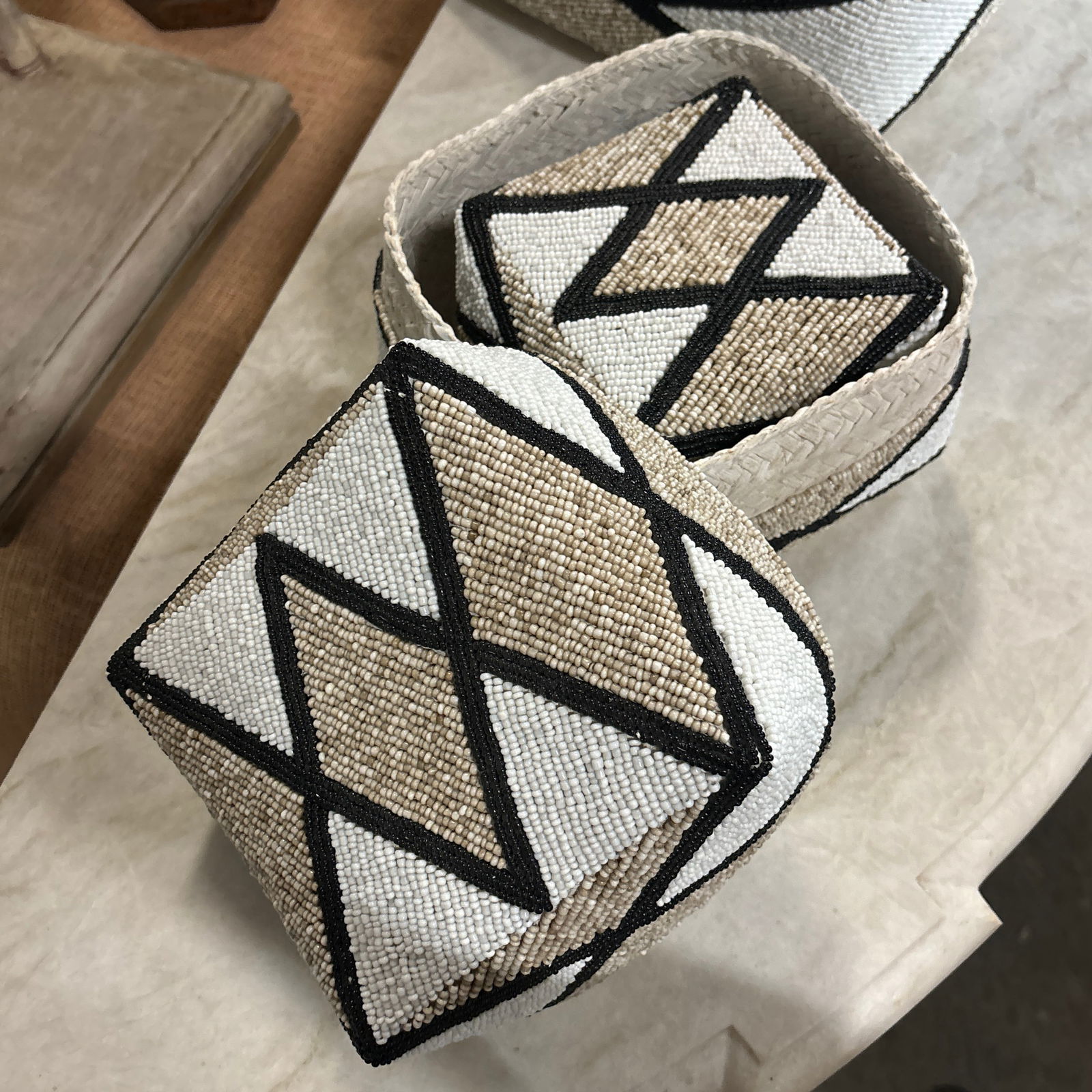 Mid 20th Century Set of 4 Nesting Hand-Beaded Baskets - 8