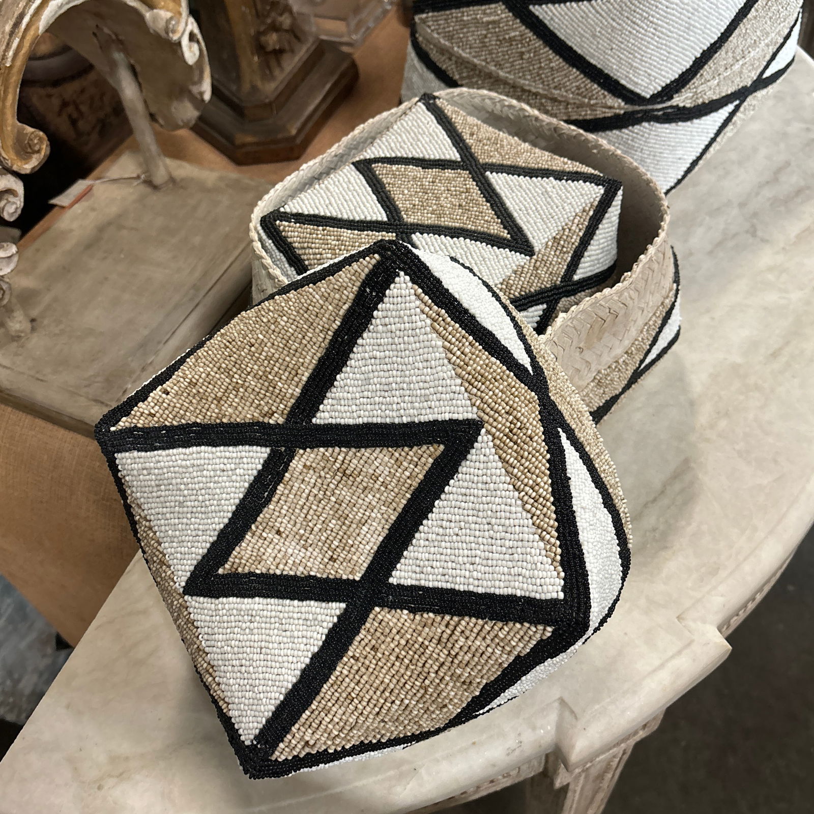 Mid 20th Century Set of 4 Nesting Hand-Beaded Baskets - 9