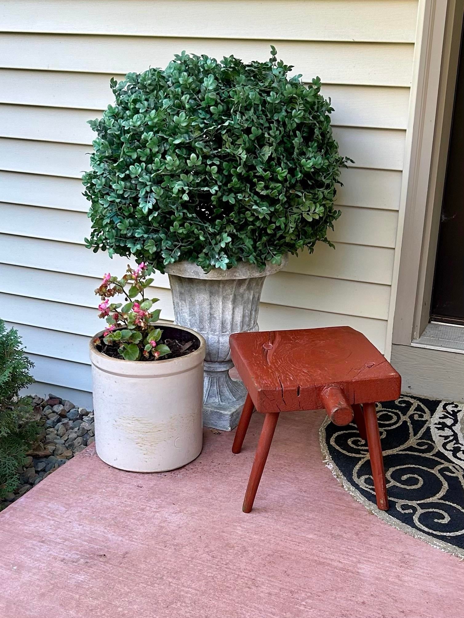 Early 19th Century Rustic, Primitive, 4-Legged Milking Stool - 2