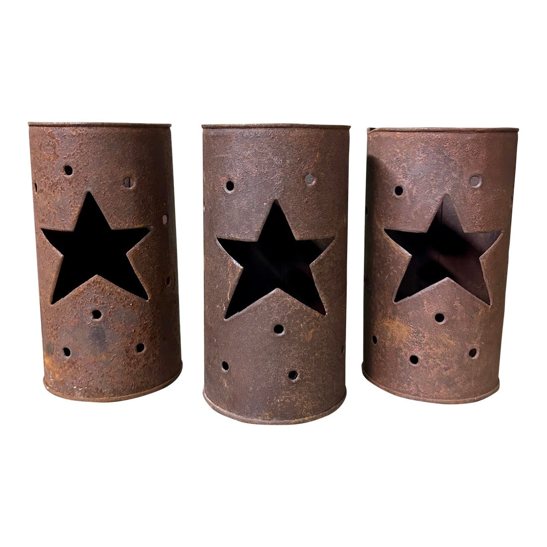 Vintage Rustic Tin Star Votive Candle Holder, Set of Three (1 of 11)
