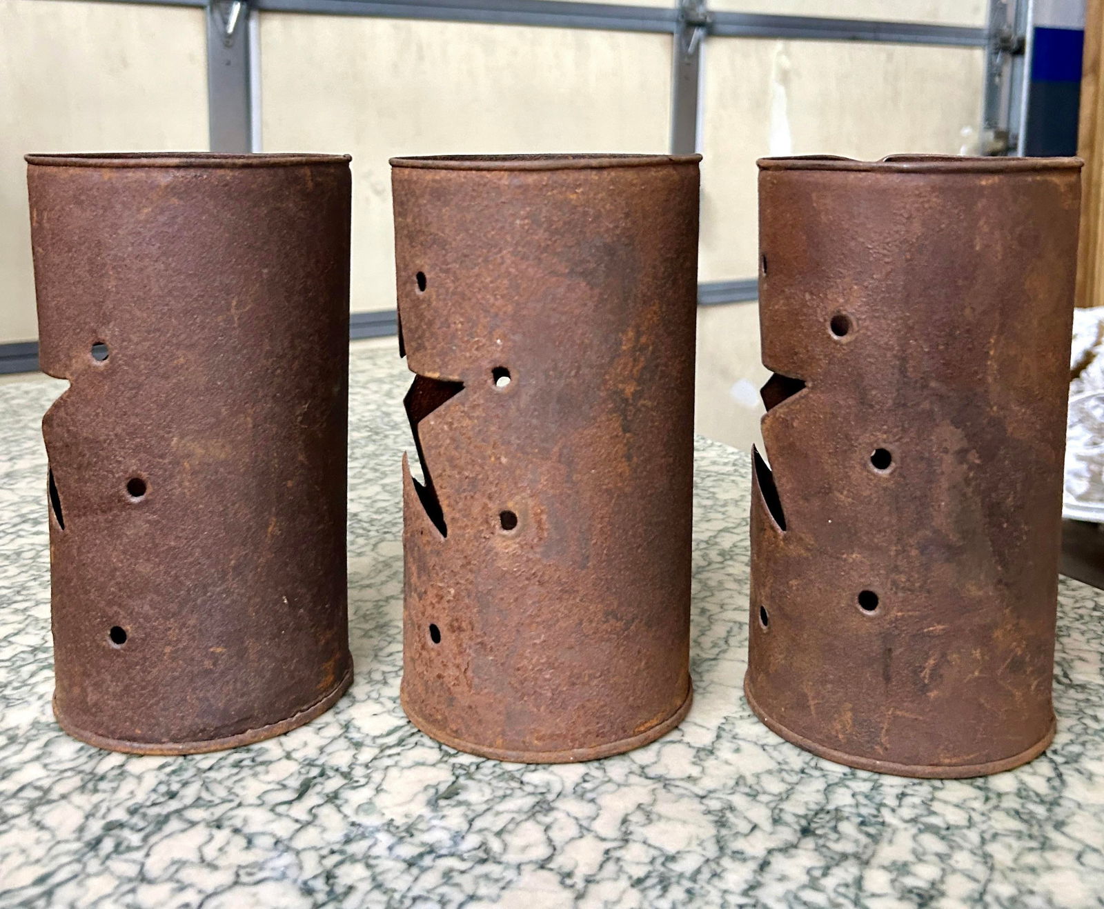 Vintage Rustic Tin Star Votive Candle Holder, Set of Three - 5