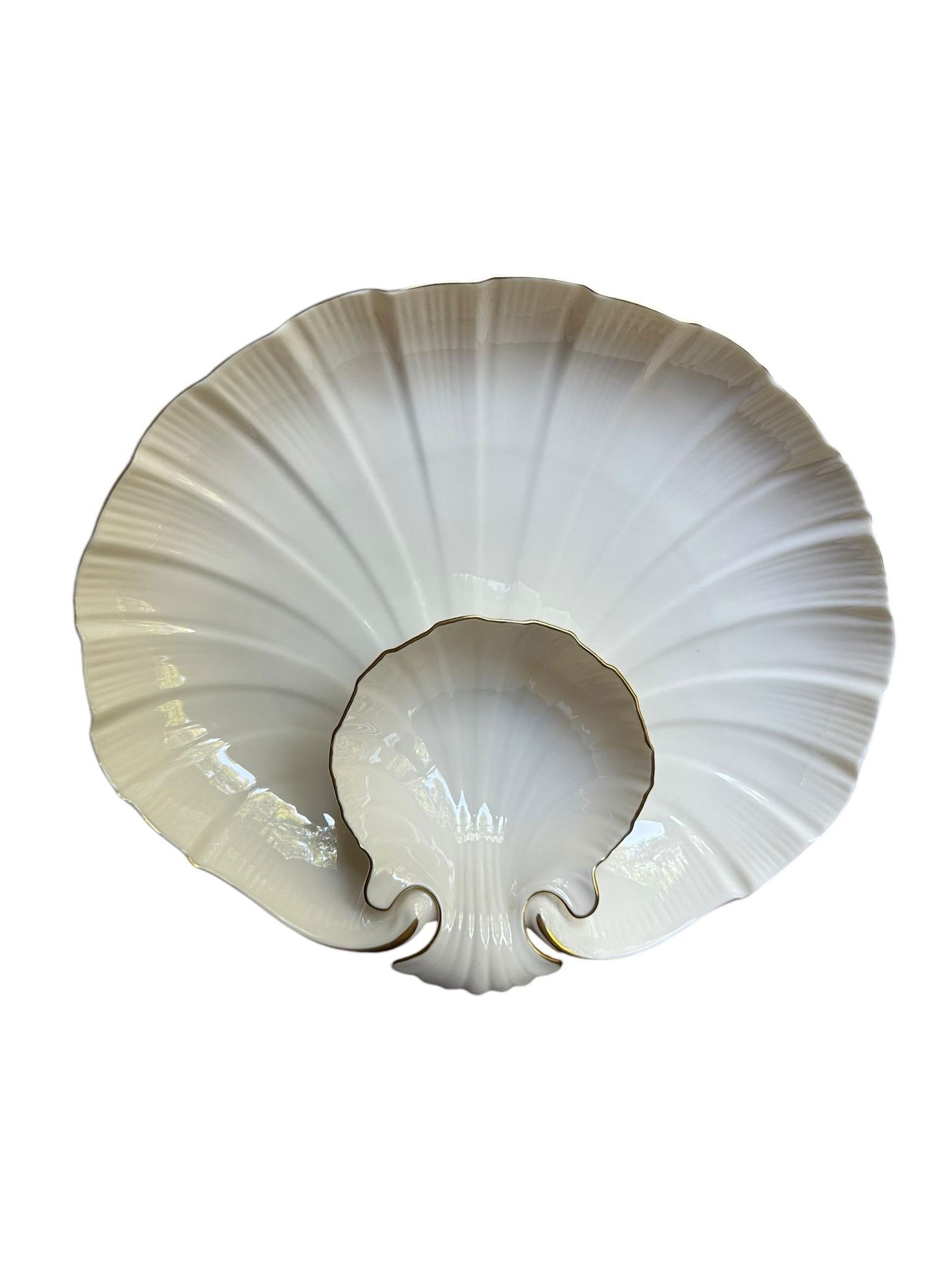 Lenox Porcelain Aegean Sea Shell Tiered Serving Platter Bowl - 4