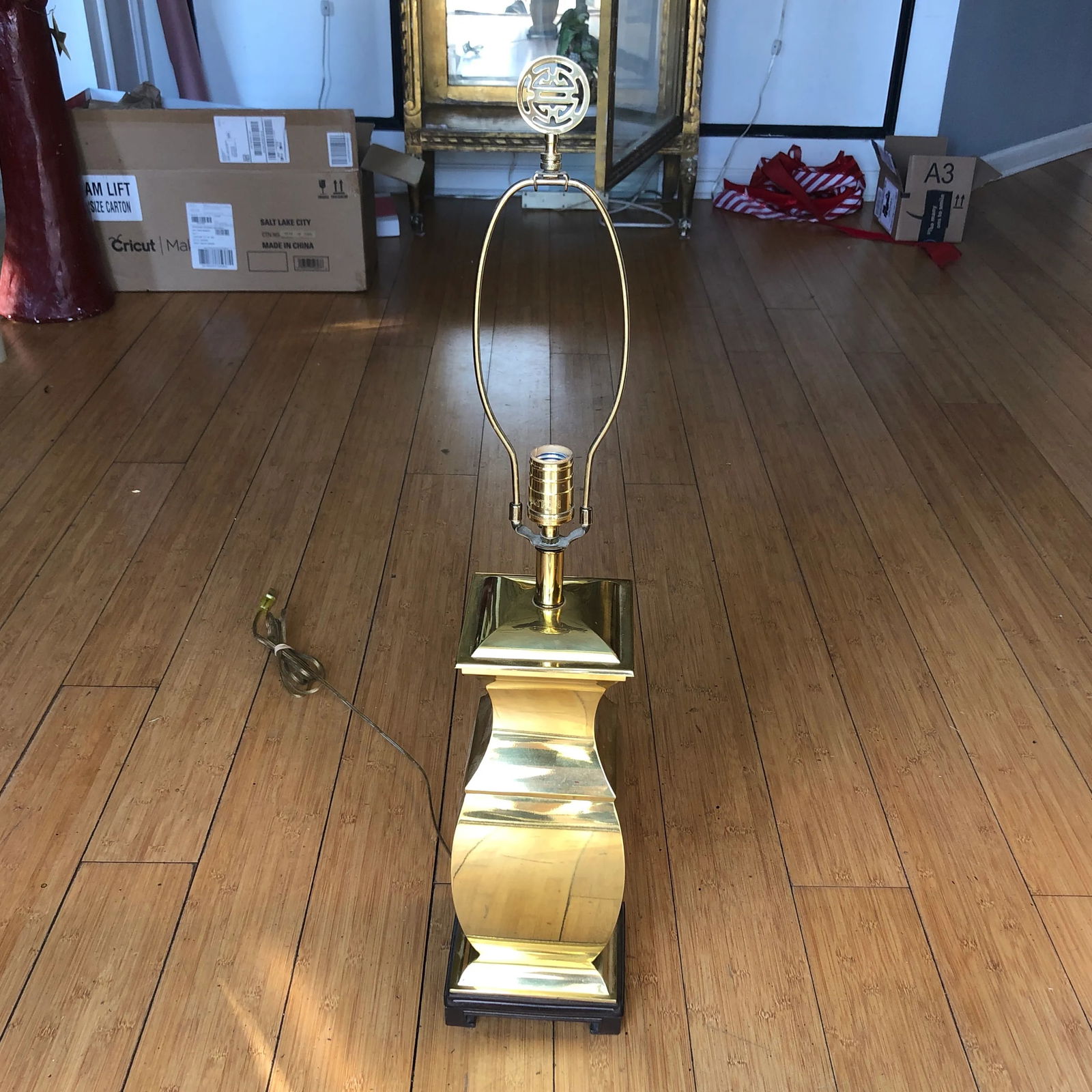 Vintage Brass Chinoiserie Asian Ginger Lamp - 9