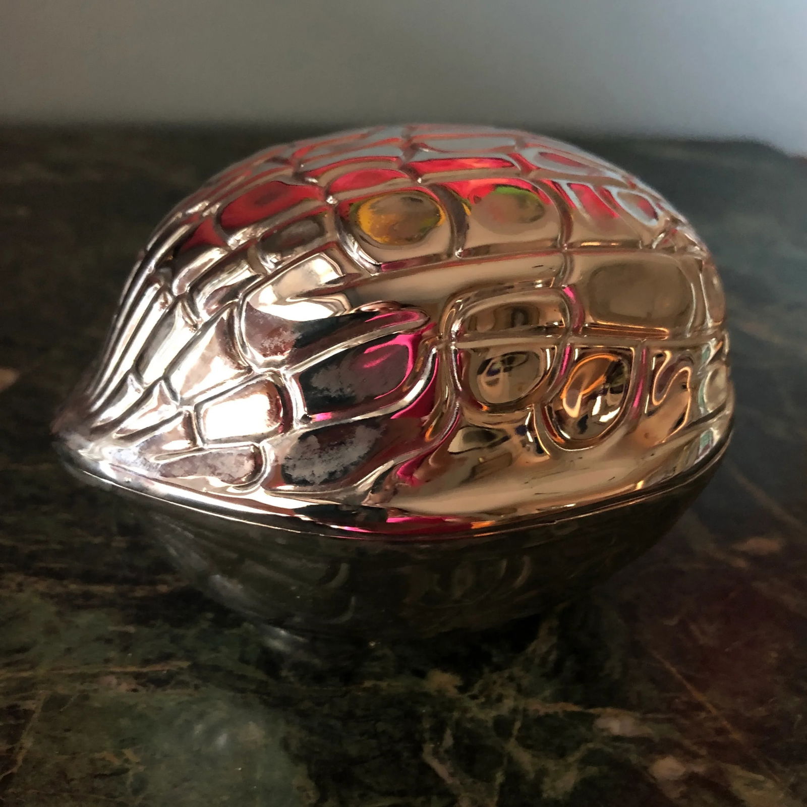 1970s Silver Nut Shaped Catchall Box - 2