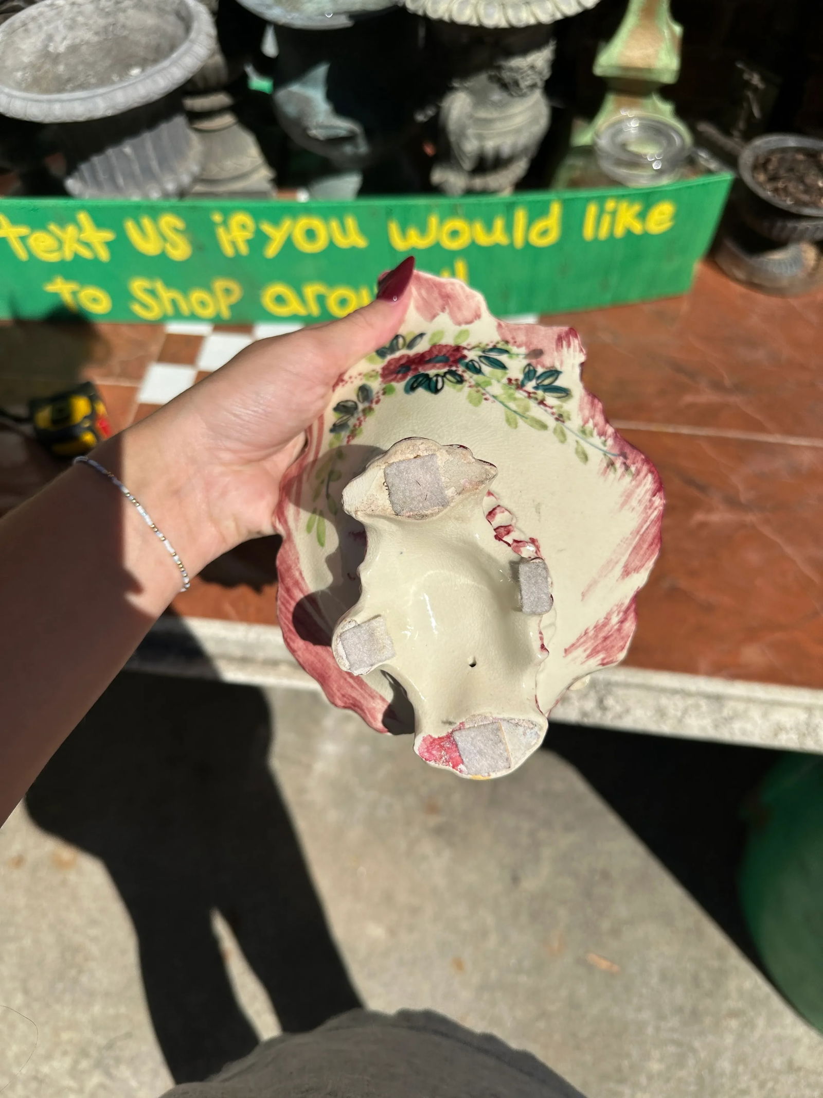 1970s Small Decorative Cherub Painted Dish - 8