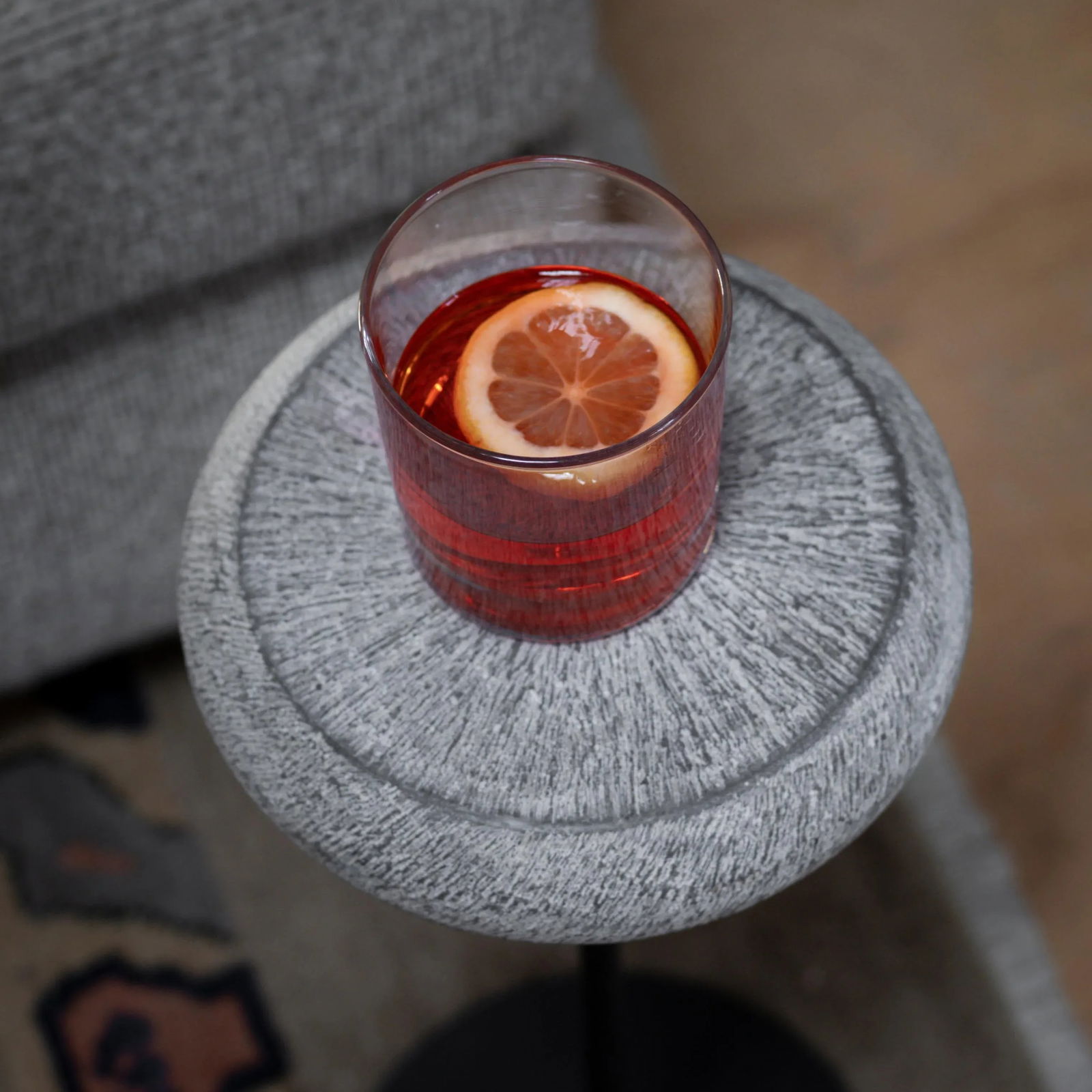 Petite Stone Drum Side Table - 3