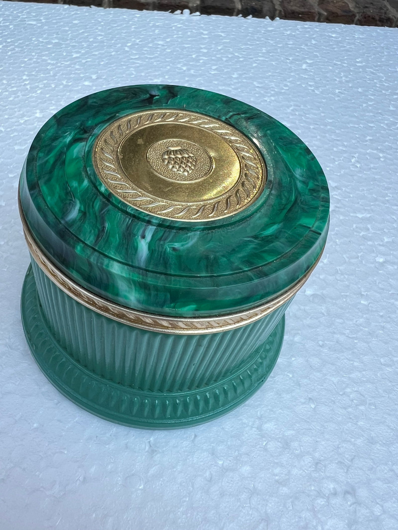 Vintage Faux Malachite Box - 4