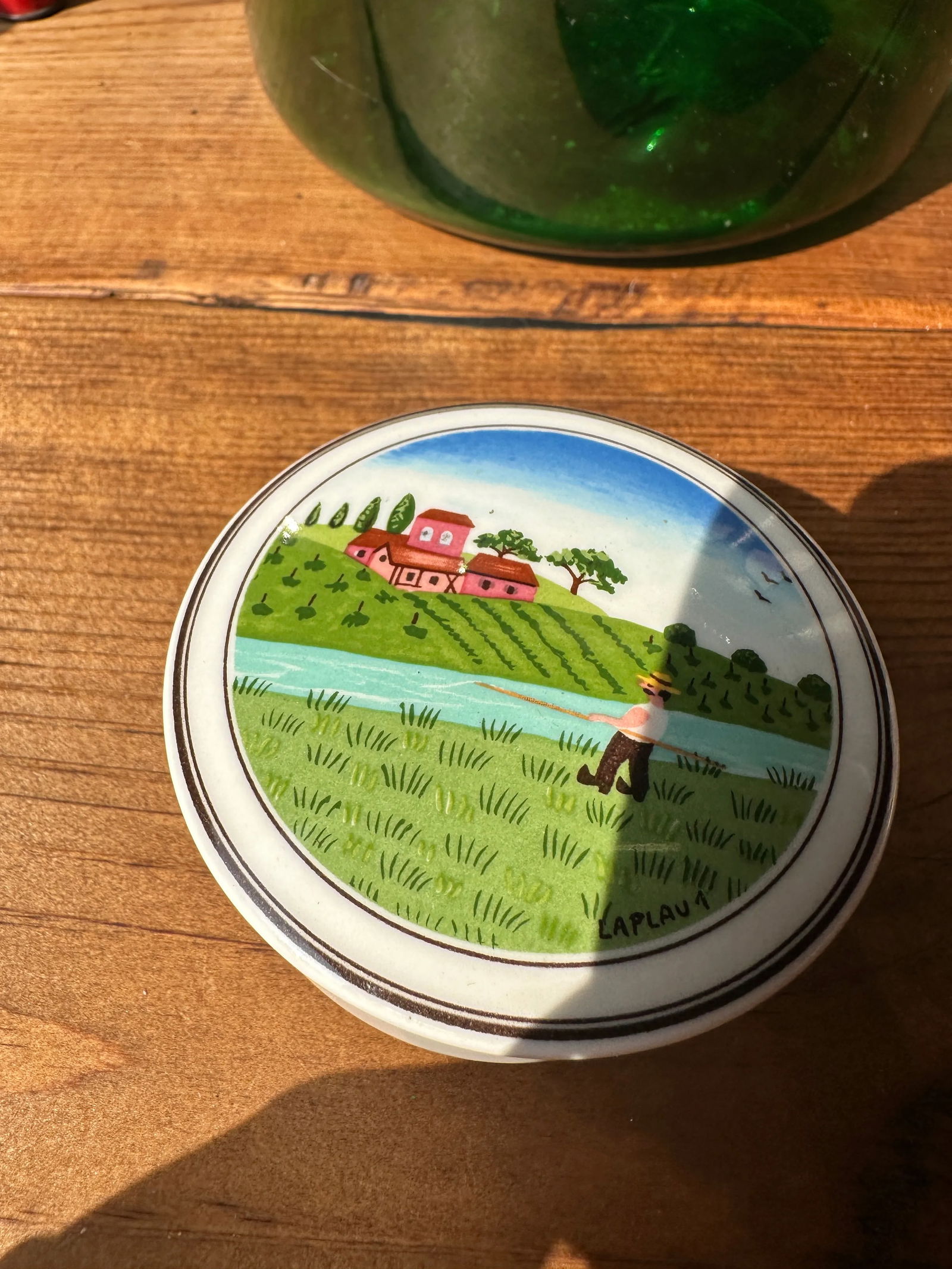 1970s Small Ceramic Farmer Painted Catchall From Luxembourg - 4