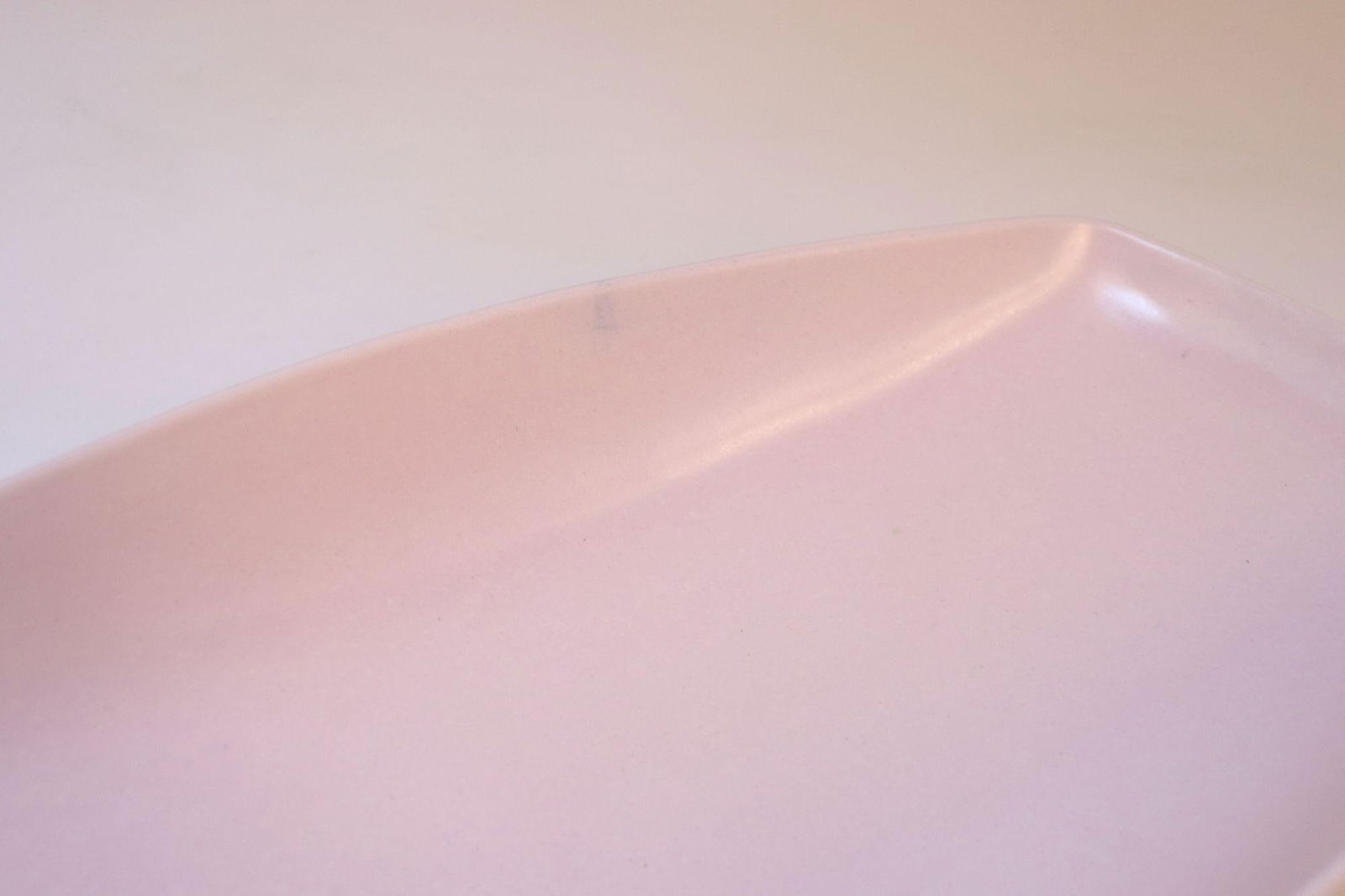 Vintage Pink Ceramic Elongated Footed Tray by Royal Haeger - 12