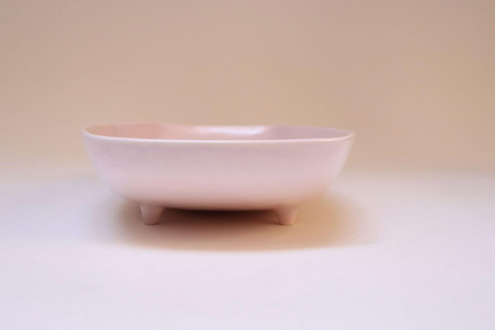 Vintage Pink Ceramic Elongated Footed Tray by Royal Haeger - 7