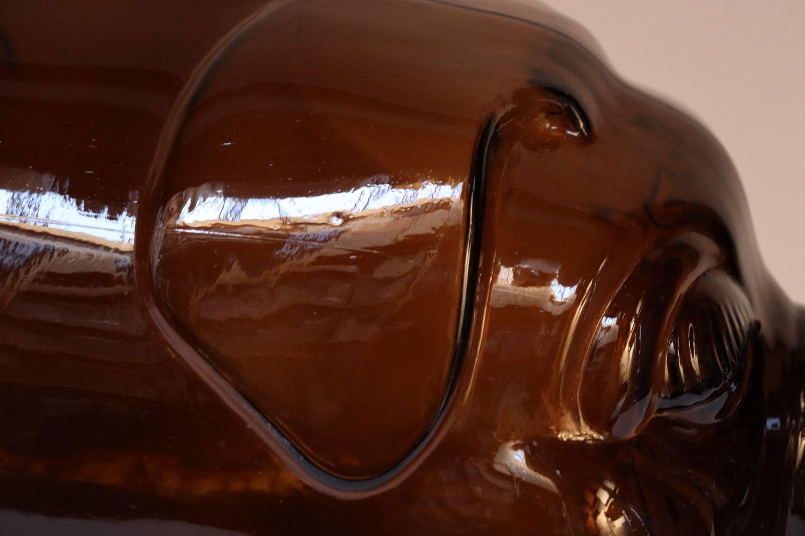 Large Vintage Amber Glass Five-Gallon Piggy Bank by Libbey - 10