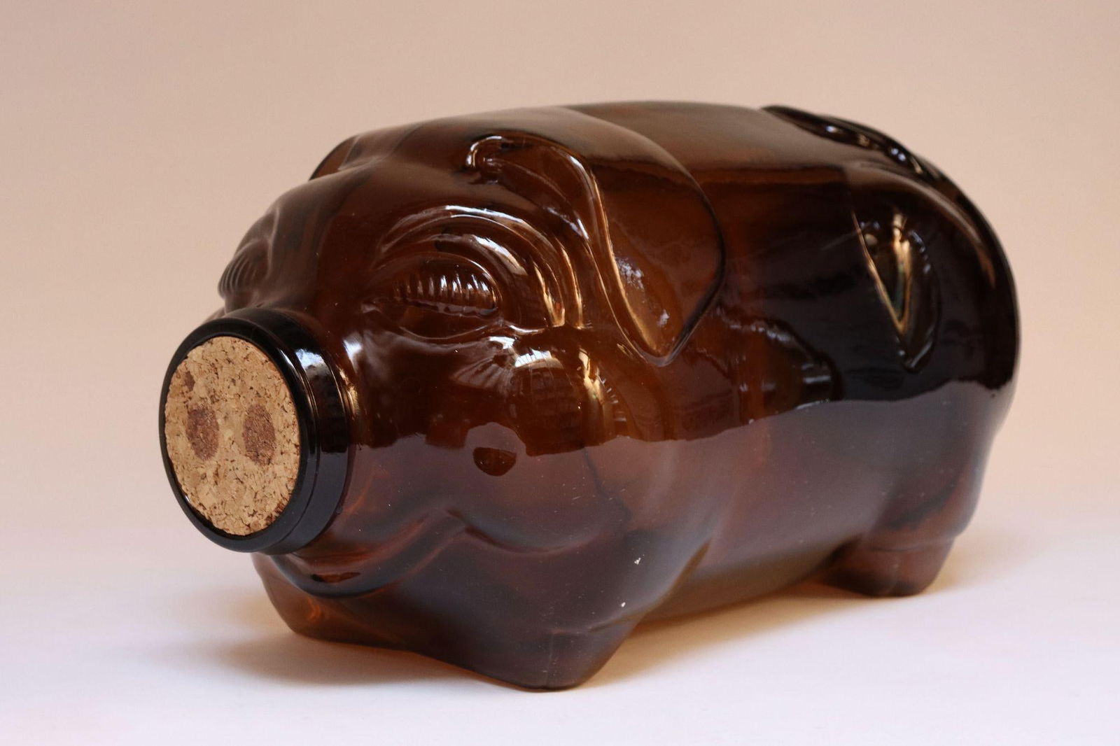 Large Vintage Amber Glass Five-Gallon Piggy Bank by Libbey - 3