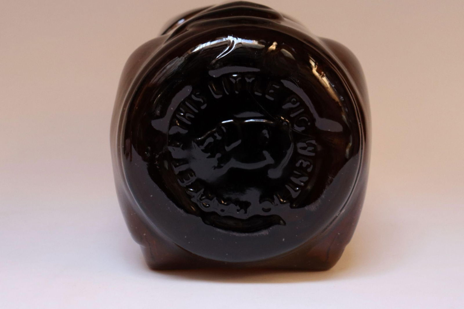 Large Vintage Amber Glass Five-Gallon Piggy Bank by Libbey - 6