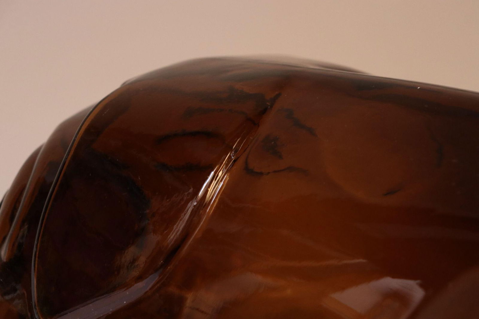 Large Vintage Amber Glass Five-Gallon Piggy Bank by Libbey - 9