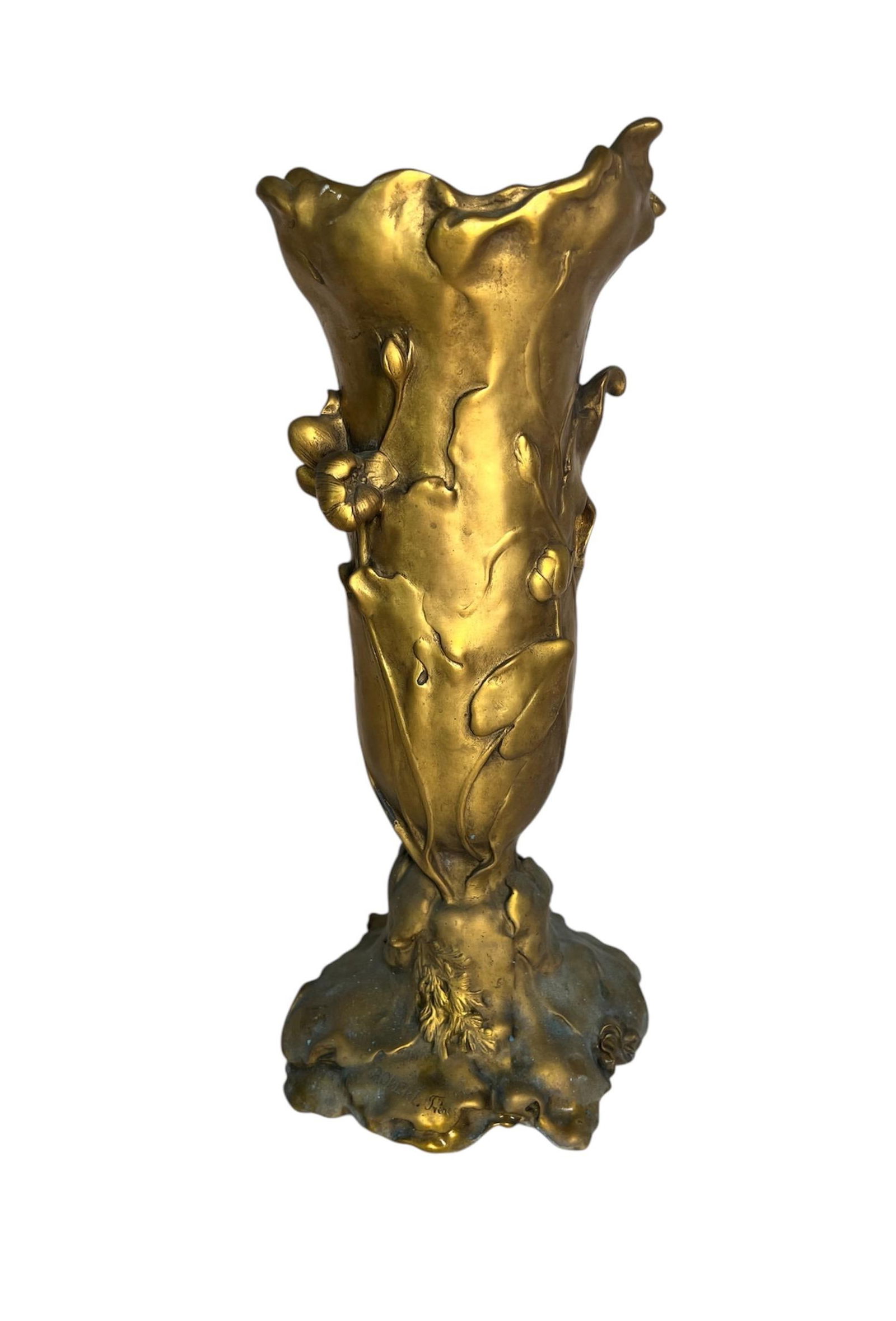 Bronze Art Nouveau Vase by Robert FrâˆšÂ©res, Circa 1900 - 2
