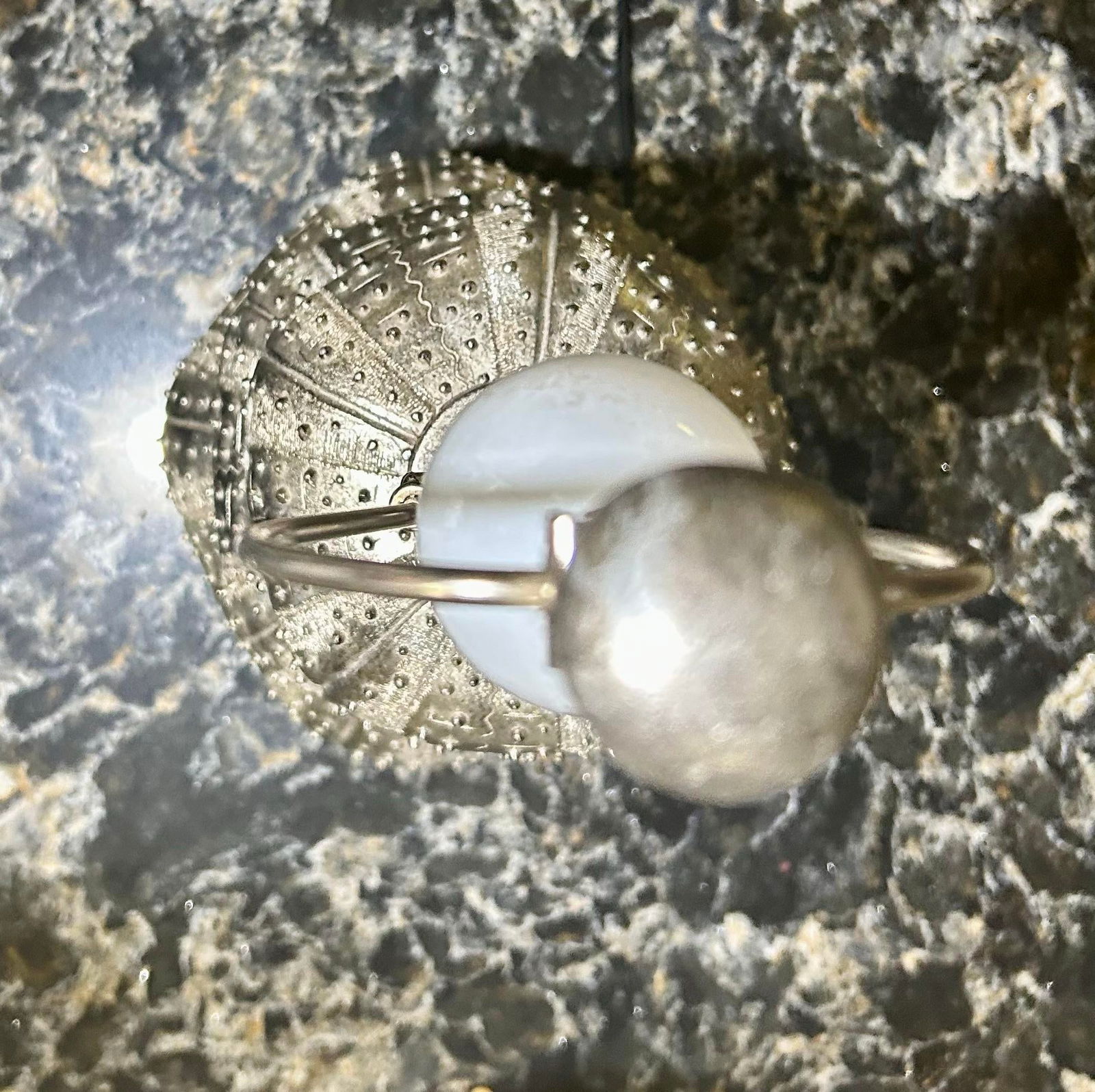 Silver Stacked Sea Urchin Table Lamp in the Style of Regina Andrew - 7