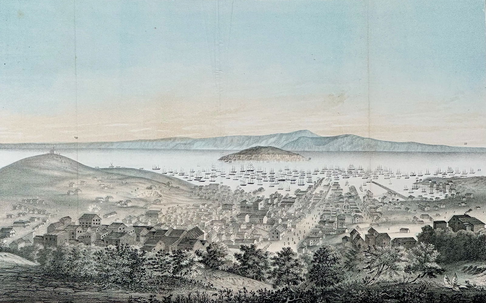 1851 San Francisco Original Lithograph by T. Sinclair, Framed - 4