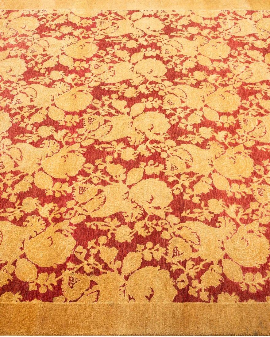 Mogul, One-of-a-Kind Hand-Knotted Area Rug - Yellow, 4' 1" x 4' 1" - 4