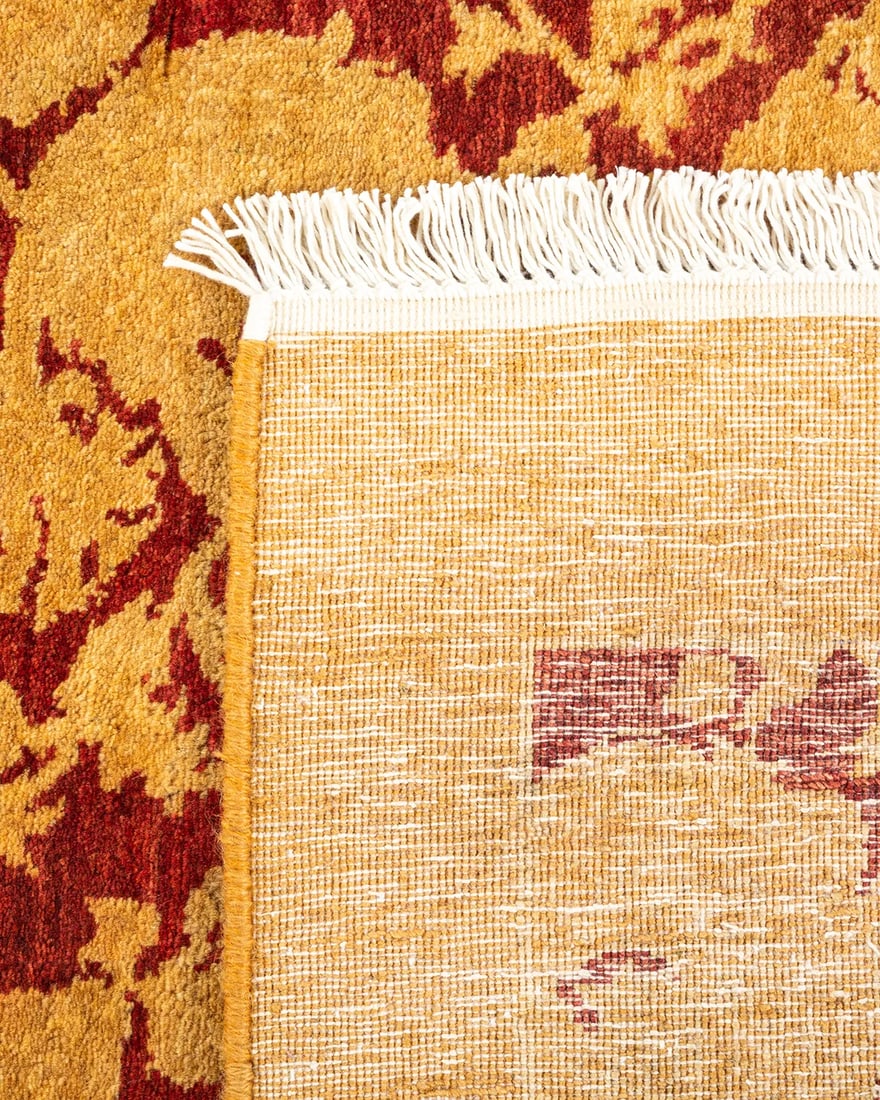 Mogul, One-of-a-Kind Hand-Knotted Area Rug - Yellow, 4' 1" x 4' 1" - 5