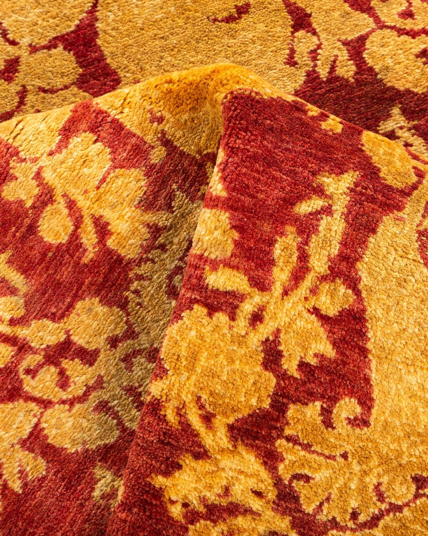 Mogul, One-of-a-Kind Hand-Knotted Area Rug - Yellow, 4' 1" x 4' 1" - 7