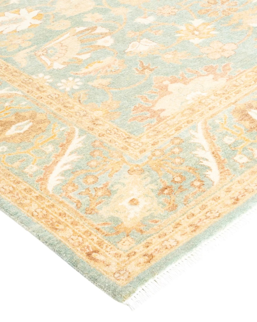 Mogul, One-of-a-Kind Hand-Knotted Area Rug - Light Blue, 4' 4" x 5' 10" - 2