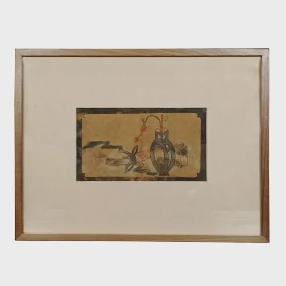 19th Century "Scholar's Treasures" Small Still Life Screen Painting - 5