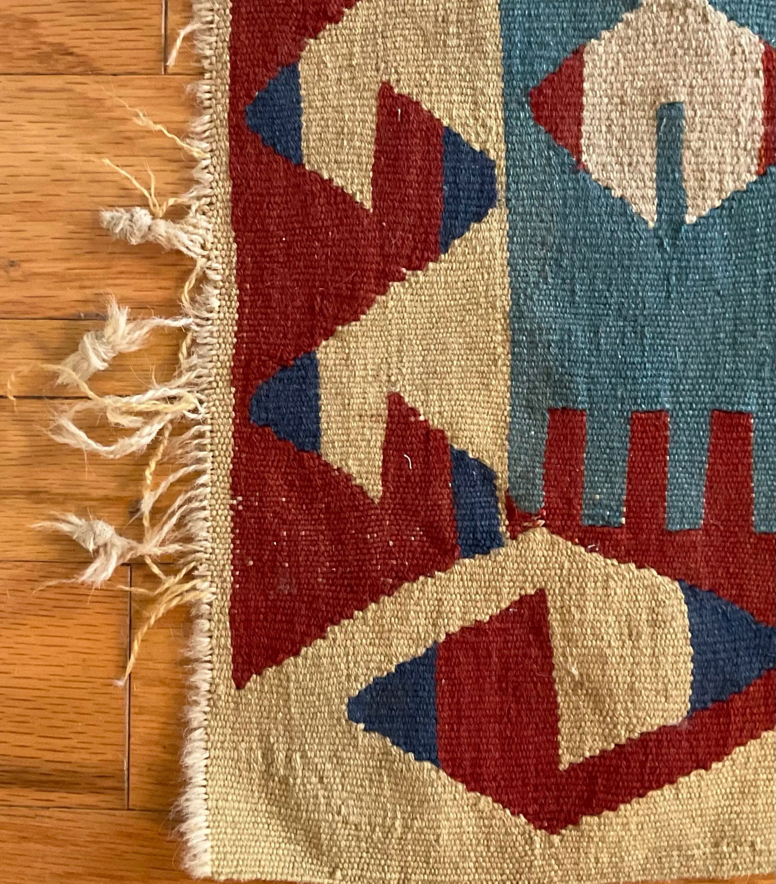 1960s Vintage Colorful Handmade Turkish Kilim Tribal Rug 64" X 43" - 10