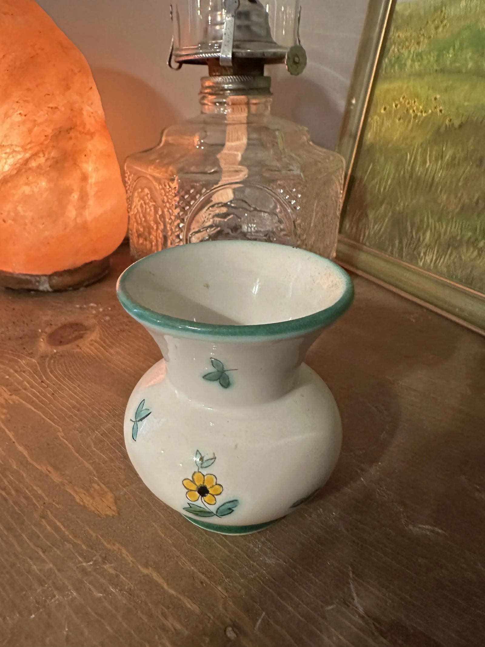 1970s Small Austrian Ceramic Vase With Floral Details - 2