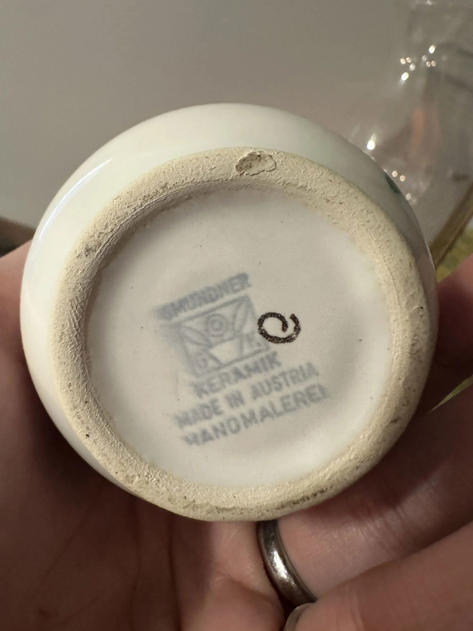 1970s Small Austrian Ceramic Vase With Floral Details - 4