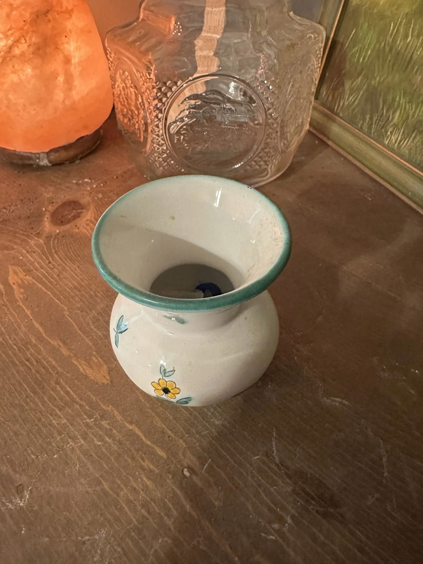 1970s Small Austrian Ceramic Vase With Floral Details - 8