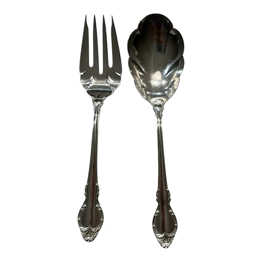Vintage Fork Spoon Holmes & Edward's Silverplate Serving Set- a Pair (1 of 10)