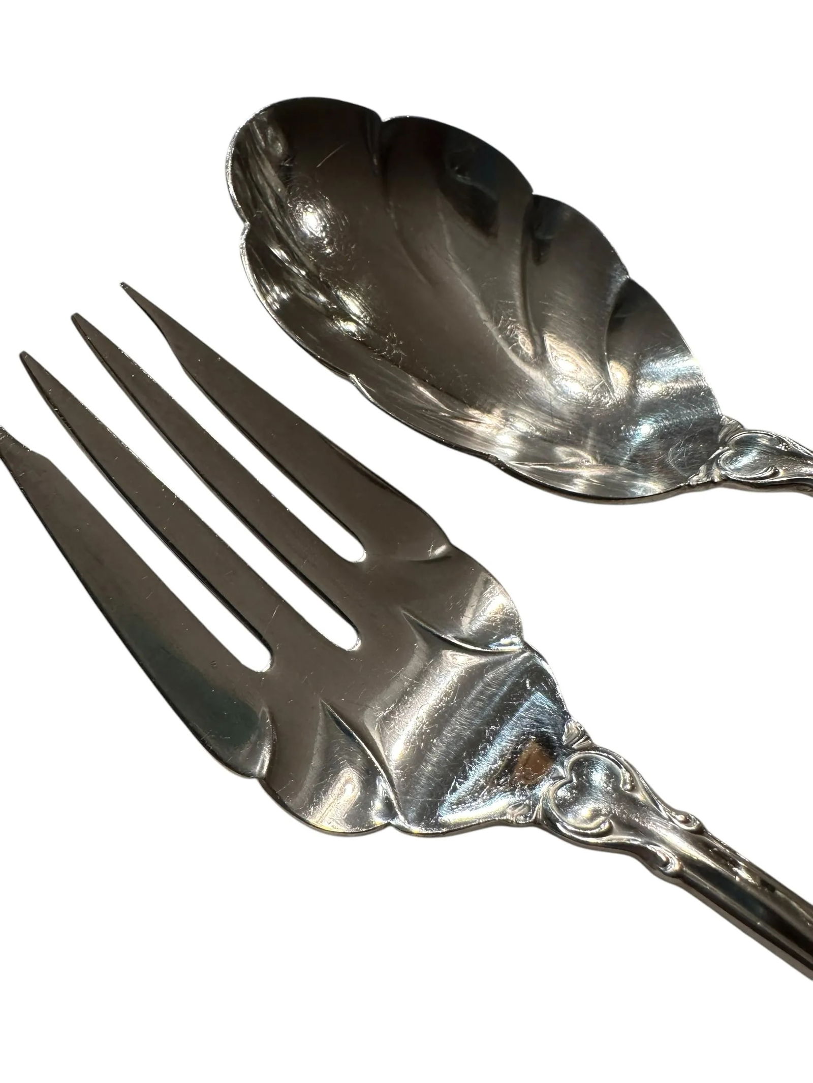 Vintage Fork Spoon Holmes & Edward's Silverplate Serving Set- a Pair - 4