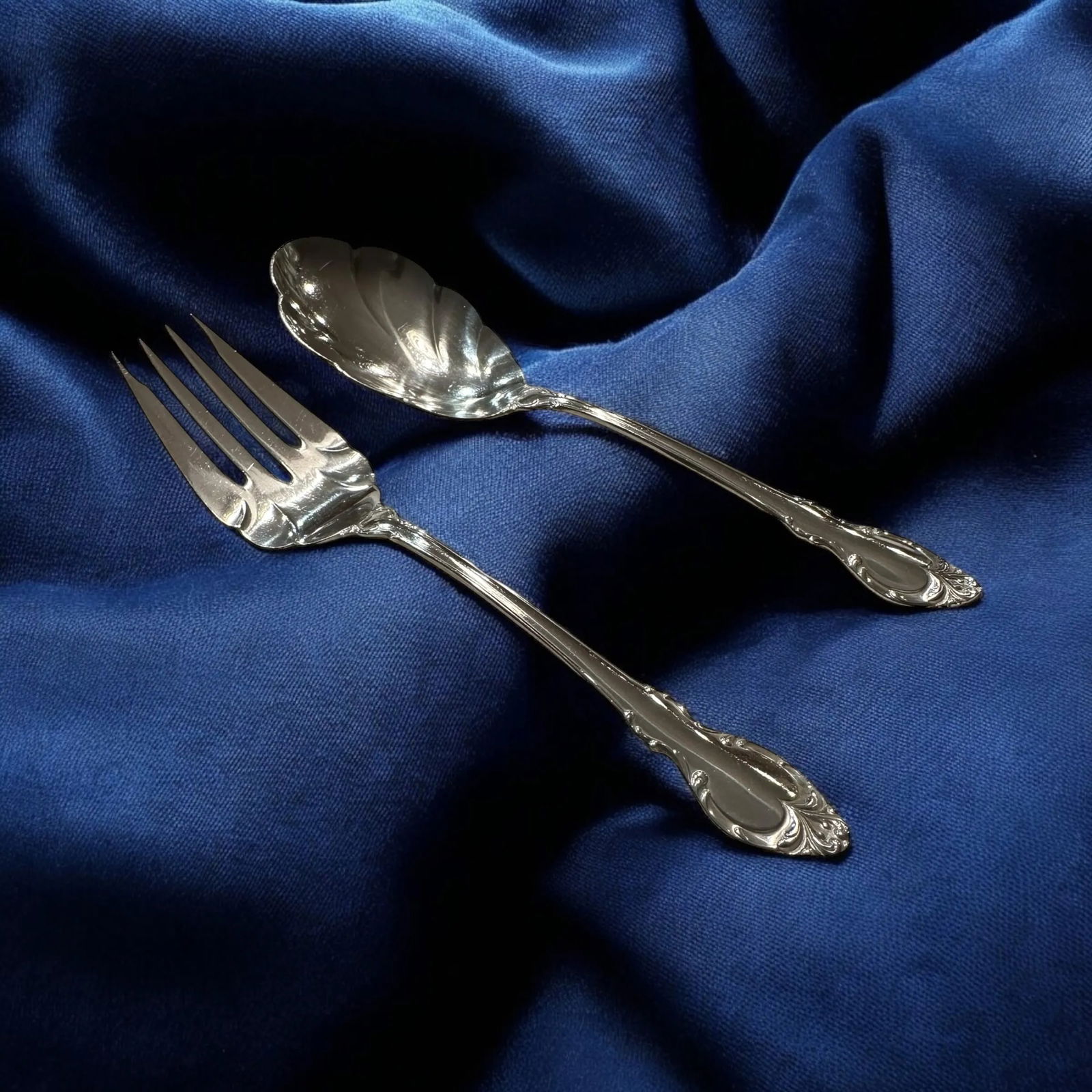 Vintage Fork Spoon Holmes & Edward's Silverplate Serving Set- a Pair - 6