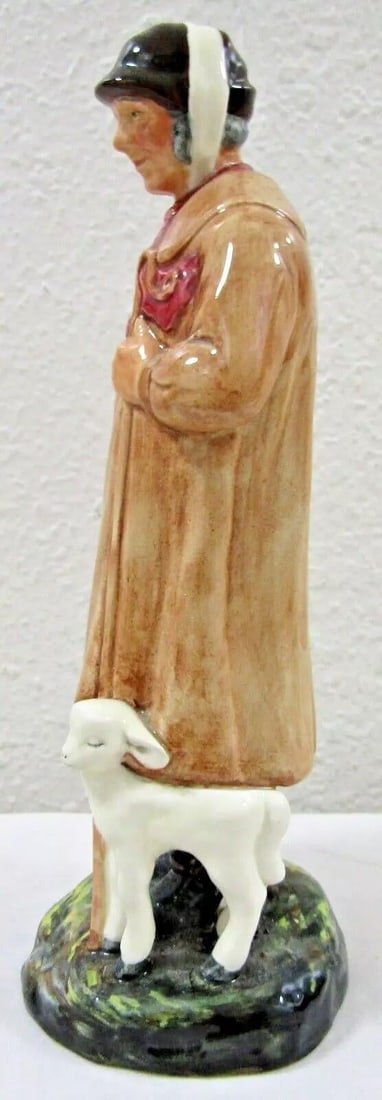 Pair Royal Doulton Figurines Lambing Time and Shepherd 1940s - 3