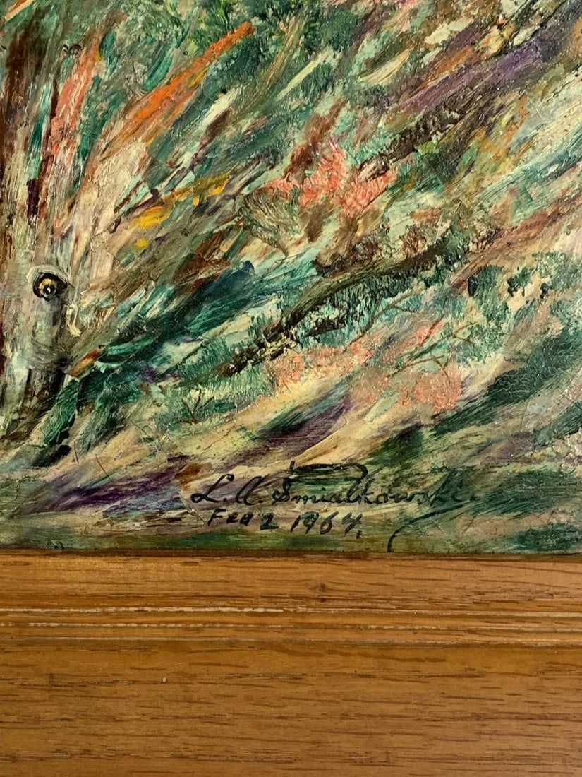 1960s Ludwik a Smialkowski Modernist Life in the Sea Oil on Board Painting - 2