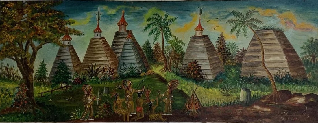 Ludwik a Smialkowski 1934 East Indian Agodas Oil Painting - 11