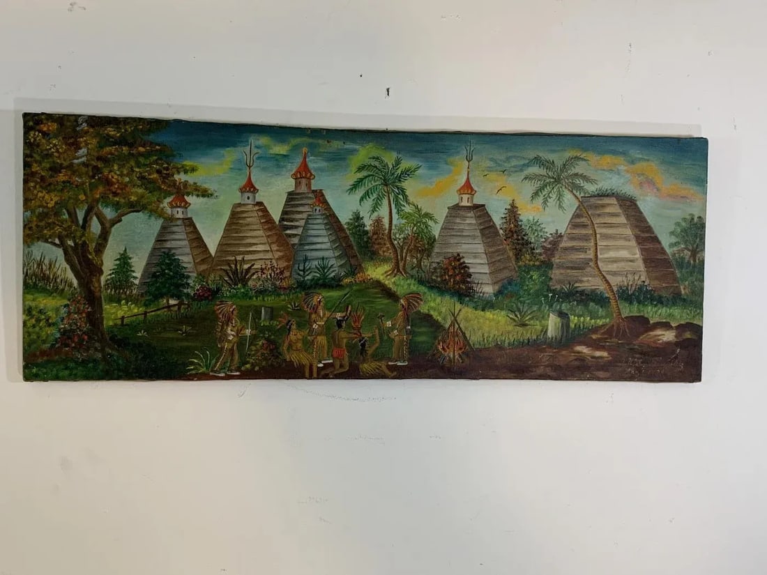 Ludwik a Smialkowski 1934 East Indian Agodas Oil Painting - 3