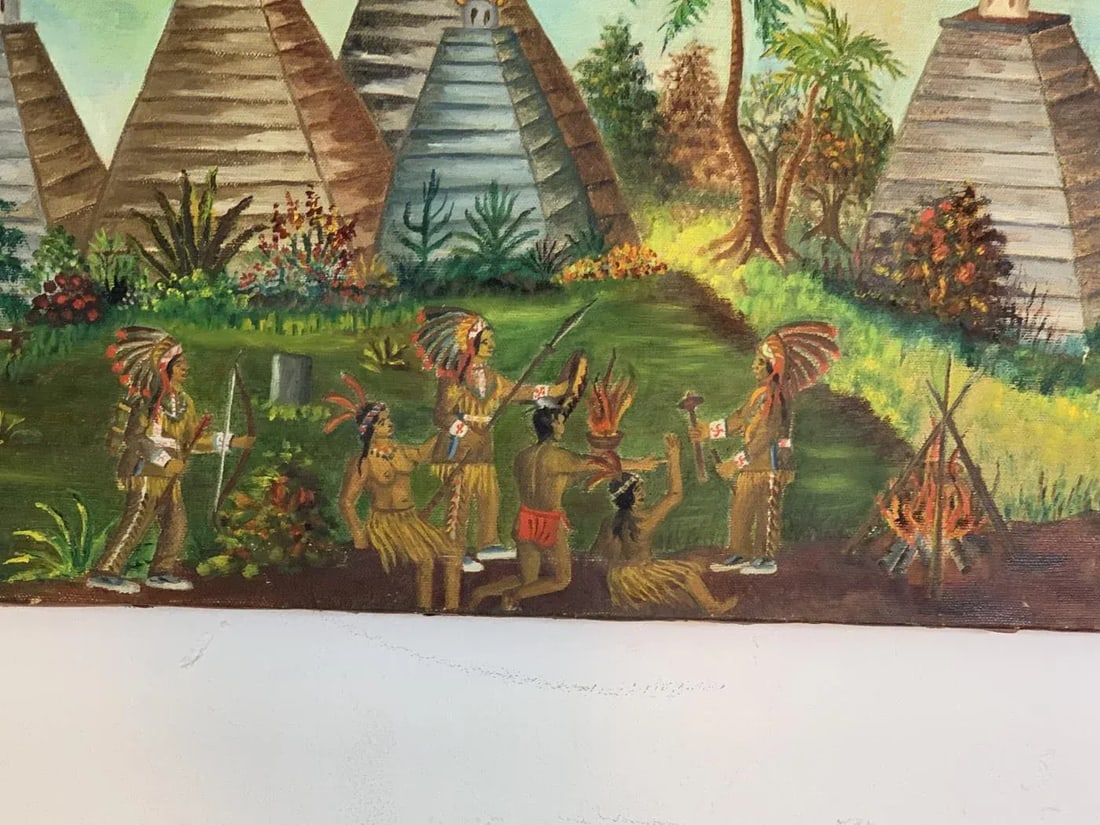 Ludwik a Smialkowski 1934 East Indian Agodas Oil Painting - 6